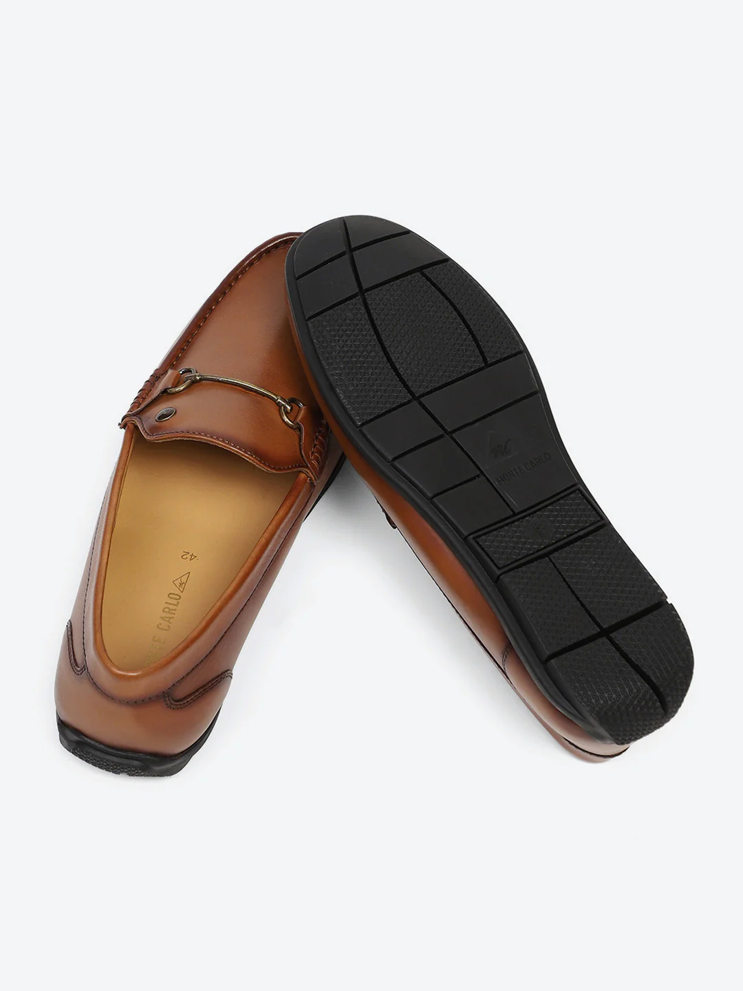 Men Tan Slip on Genuine Leather Loafers - Image 8