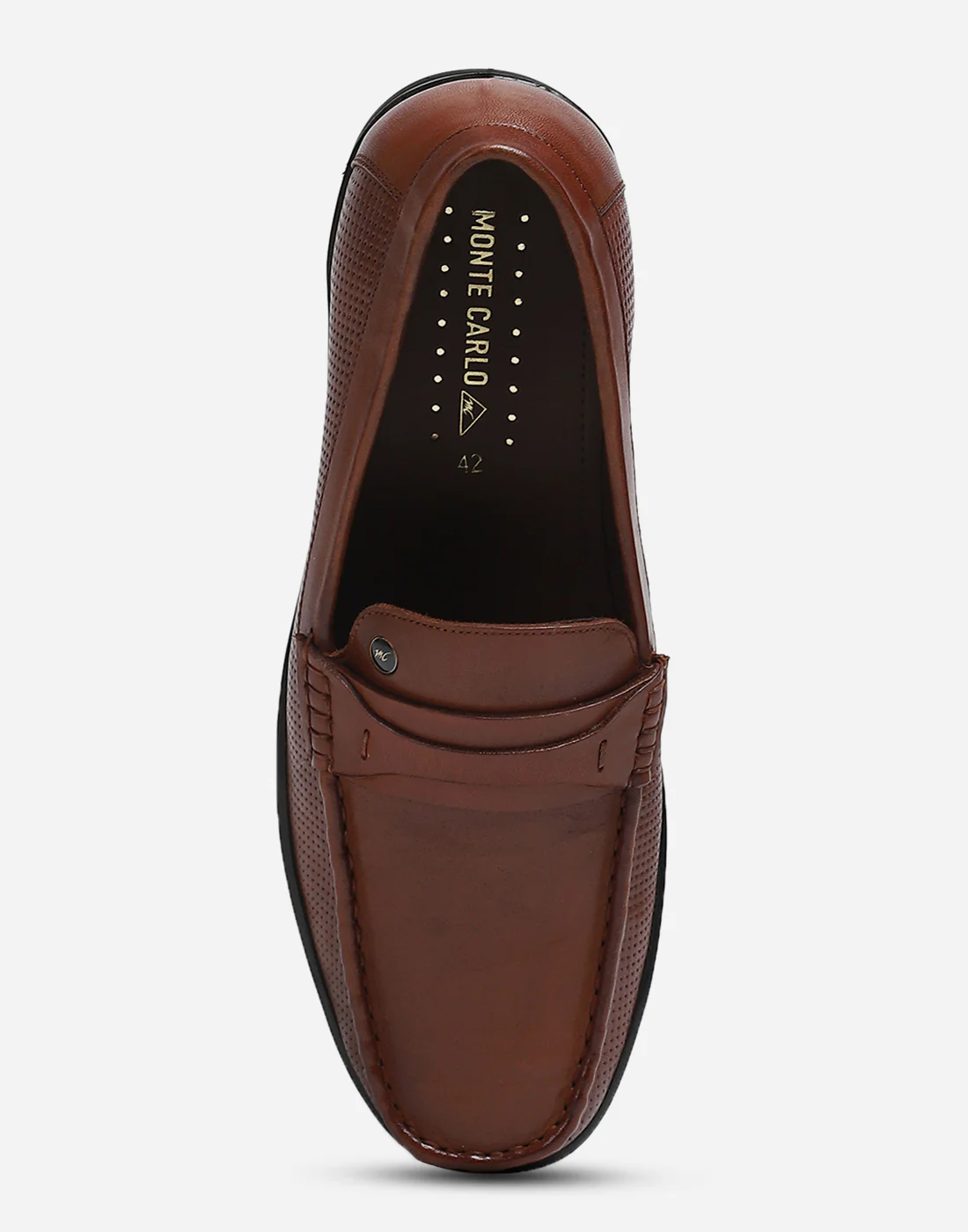 Men Tan Slip on Genuine Leather Loafers - Image 6