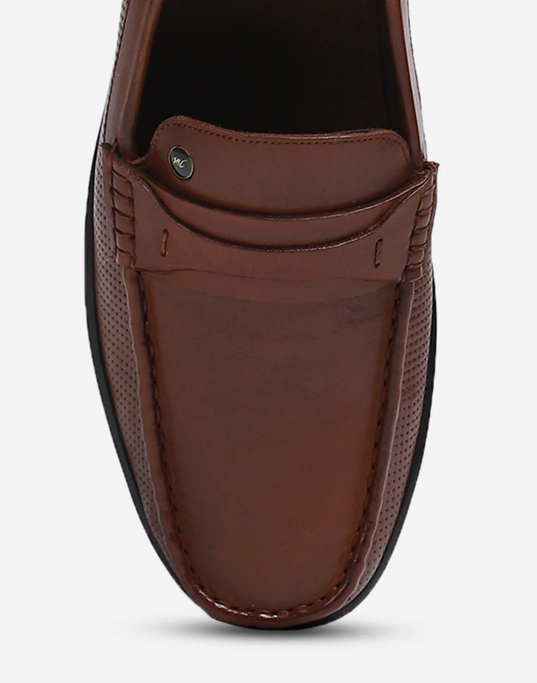 Men Tan Slip on Genuine Leather Loafers - Image 7