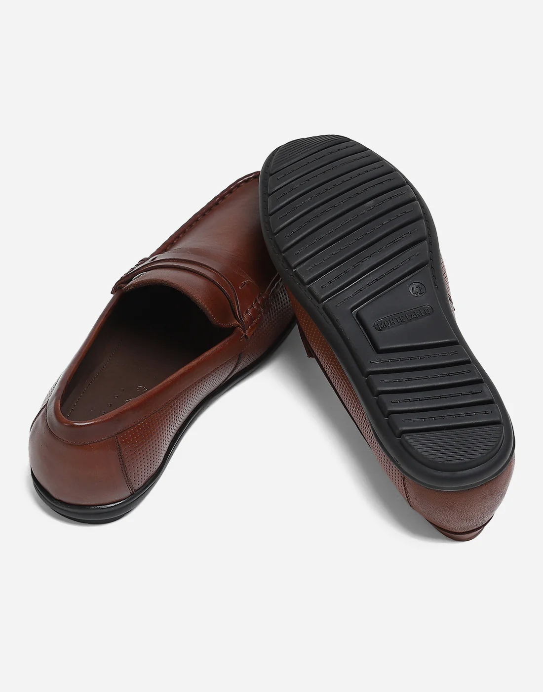 Men Tan Slip on Genuine Leather Loafers - Image 8