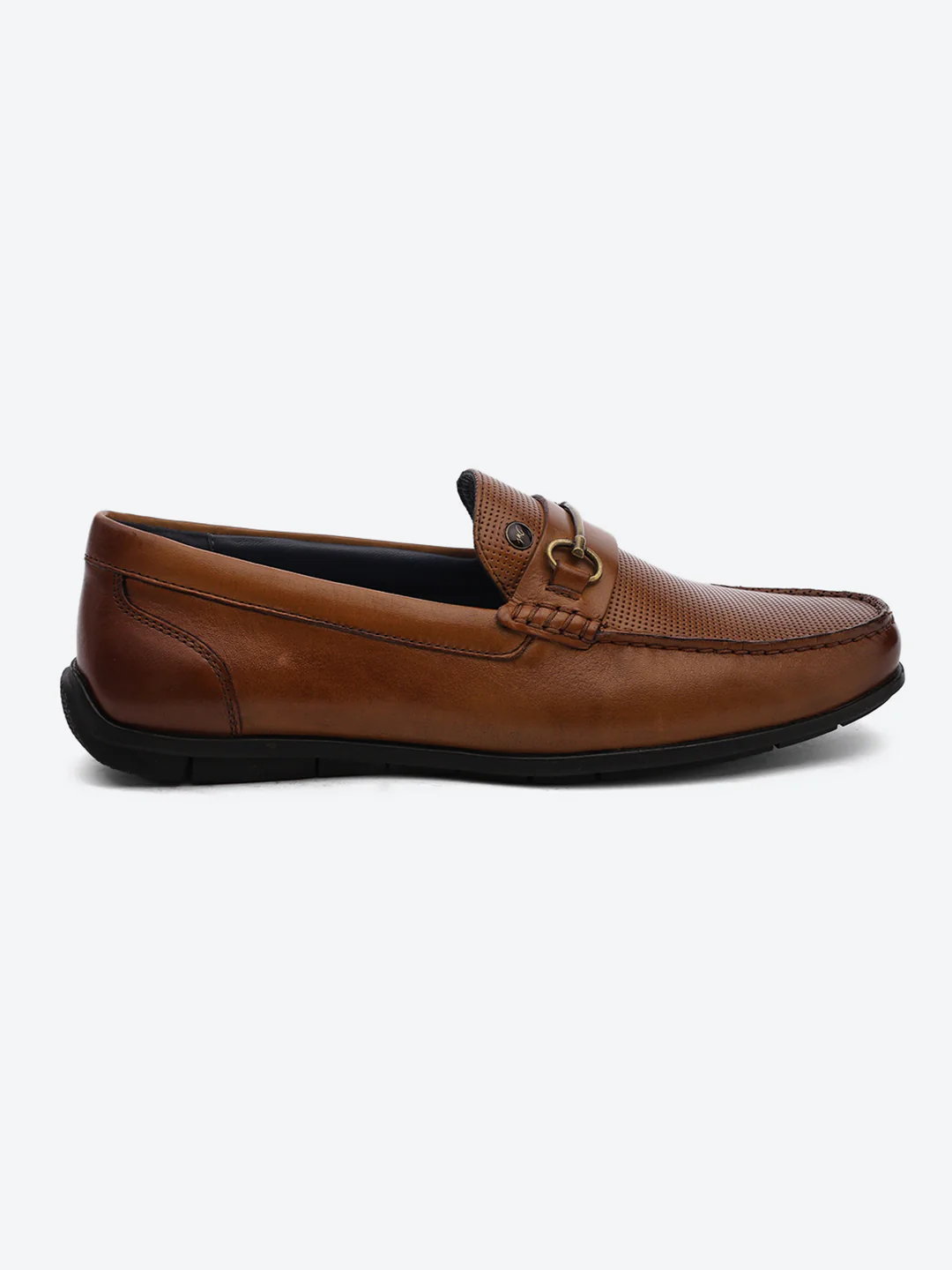 Men Tan Slip on Genuine Leather Loafers - Image 5