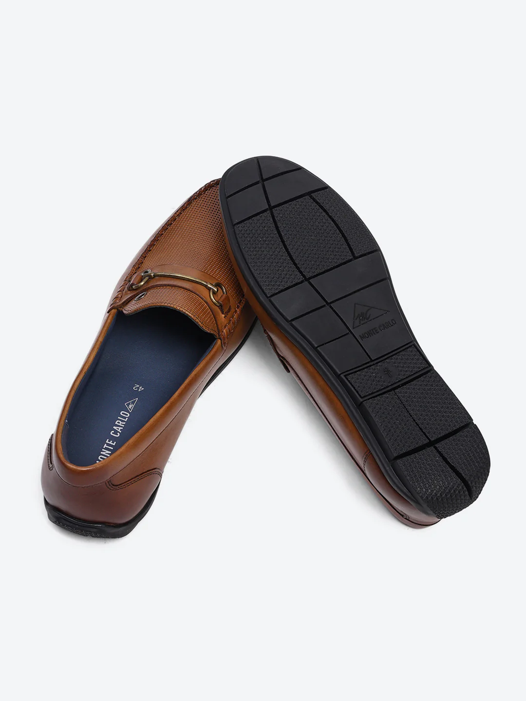 Men Tan Slip on Genuine Leather Loafers - Image 8