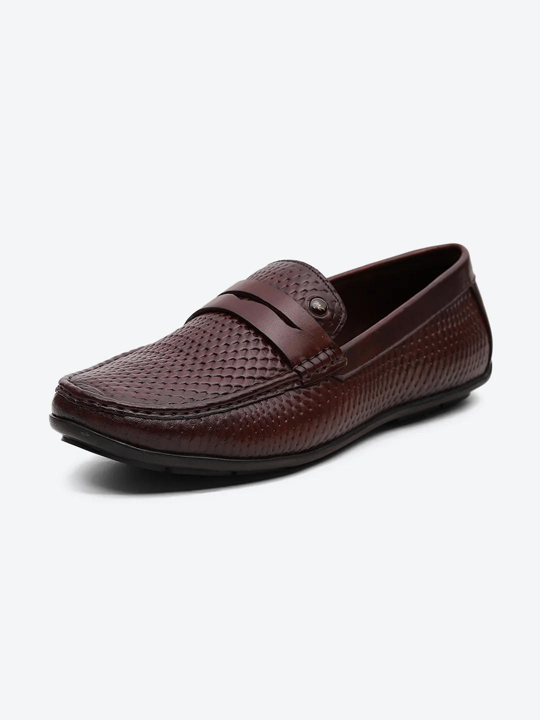 Men Tan Comfortable Slip on Leather Loafers - Image 3