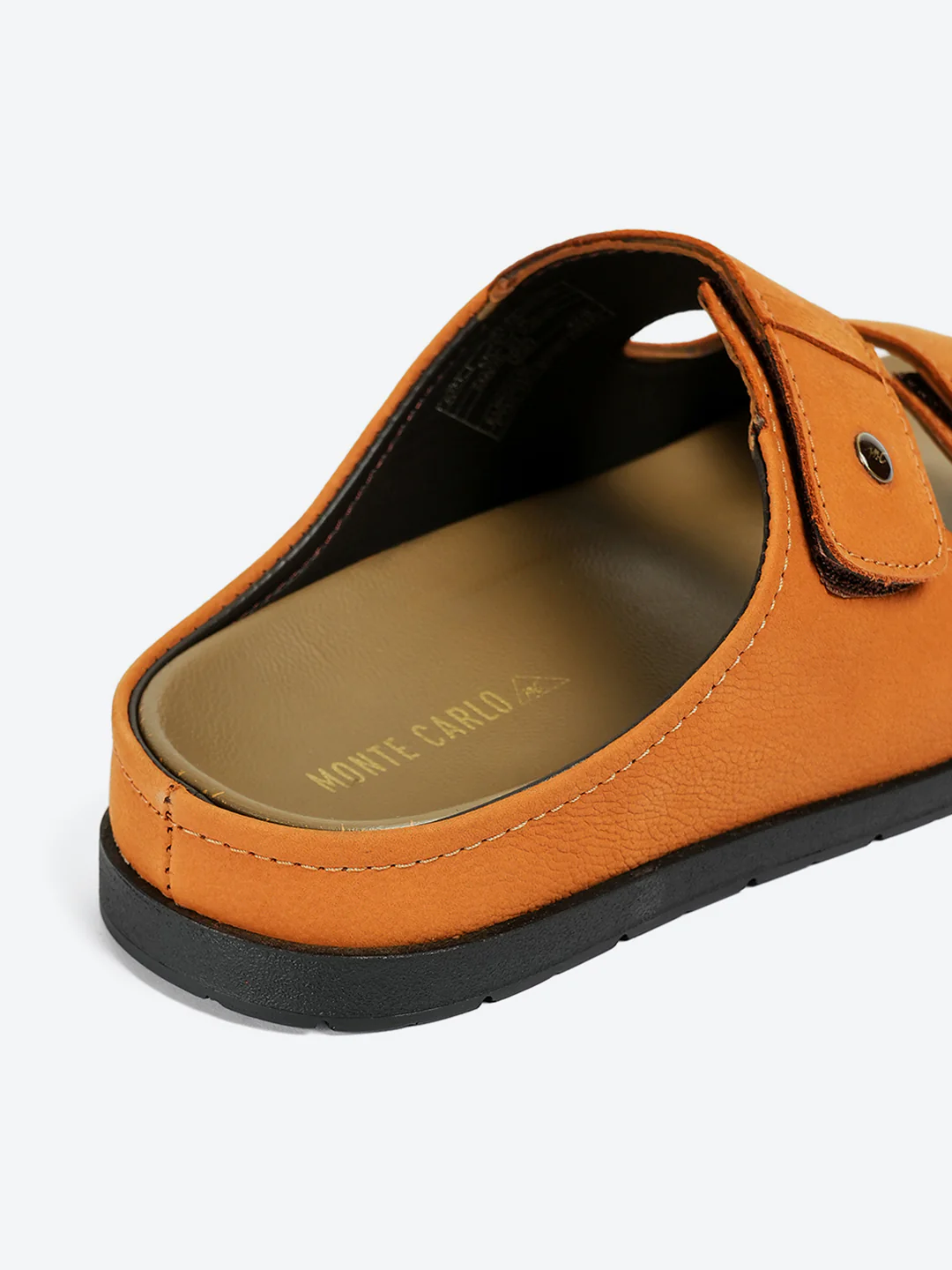 Men Tan Slip on Leather Sandals - Image 9