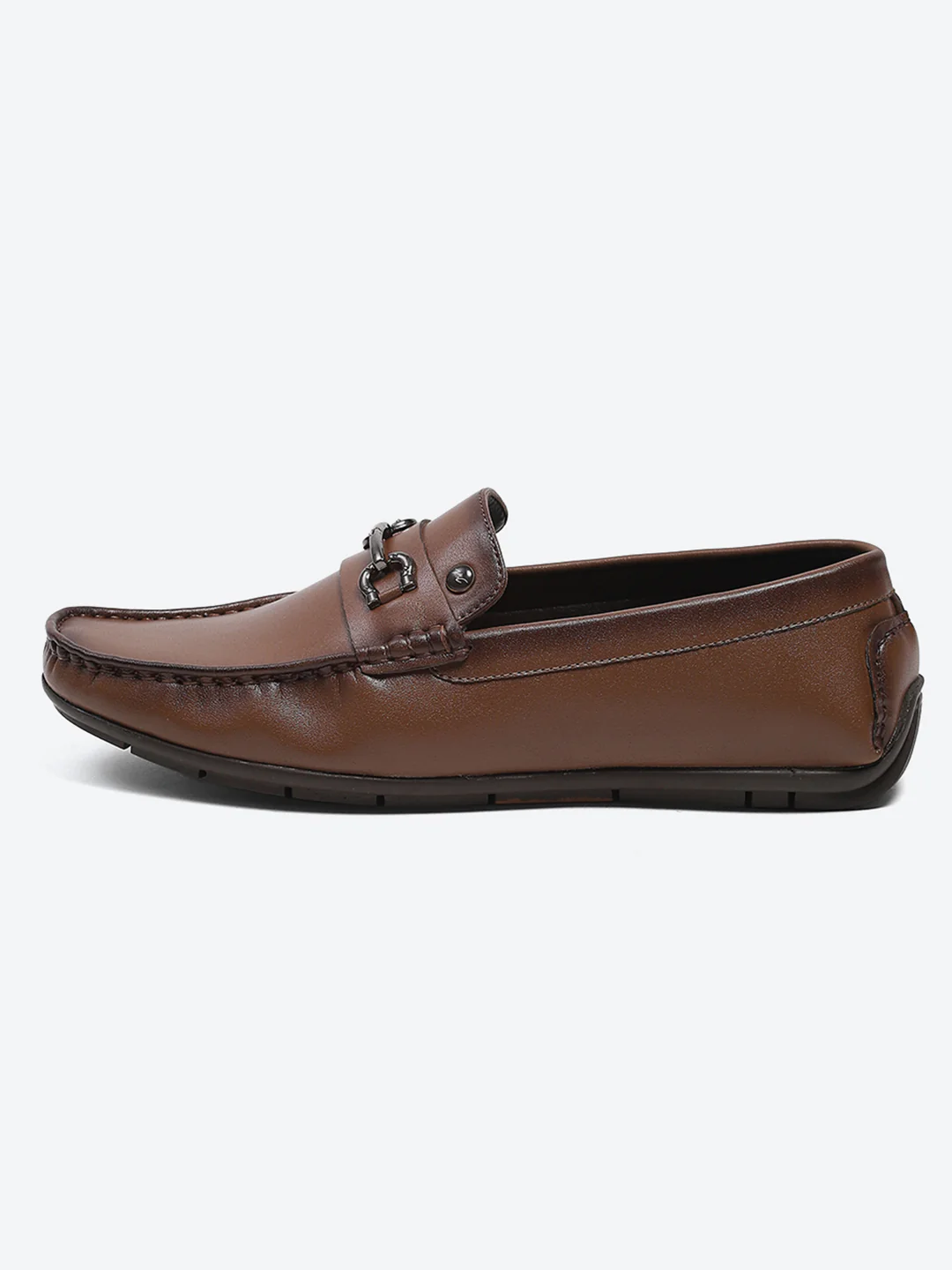 Men Tan Slip on Microfibre Loafers - Image 3