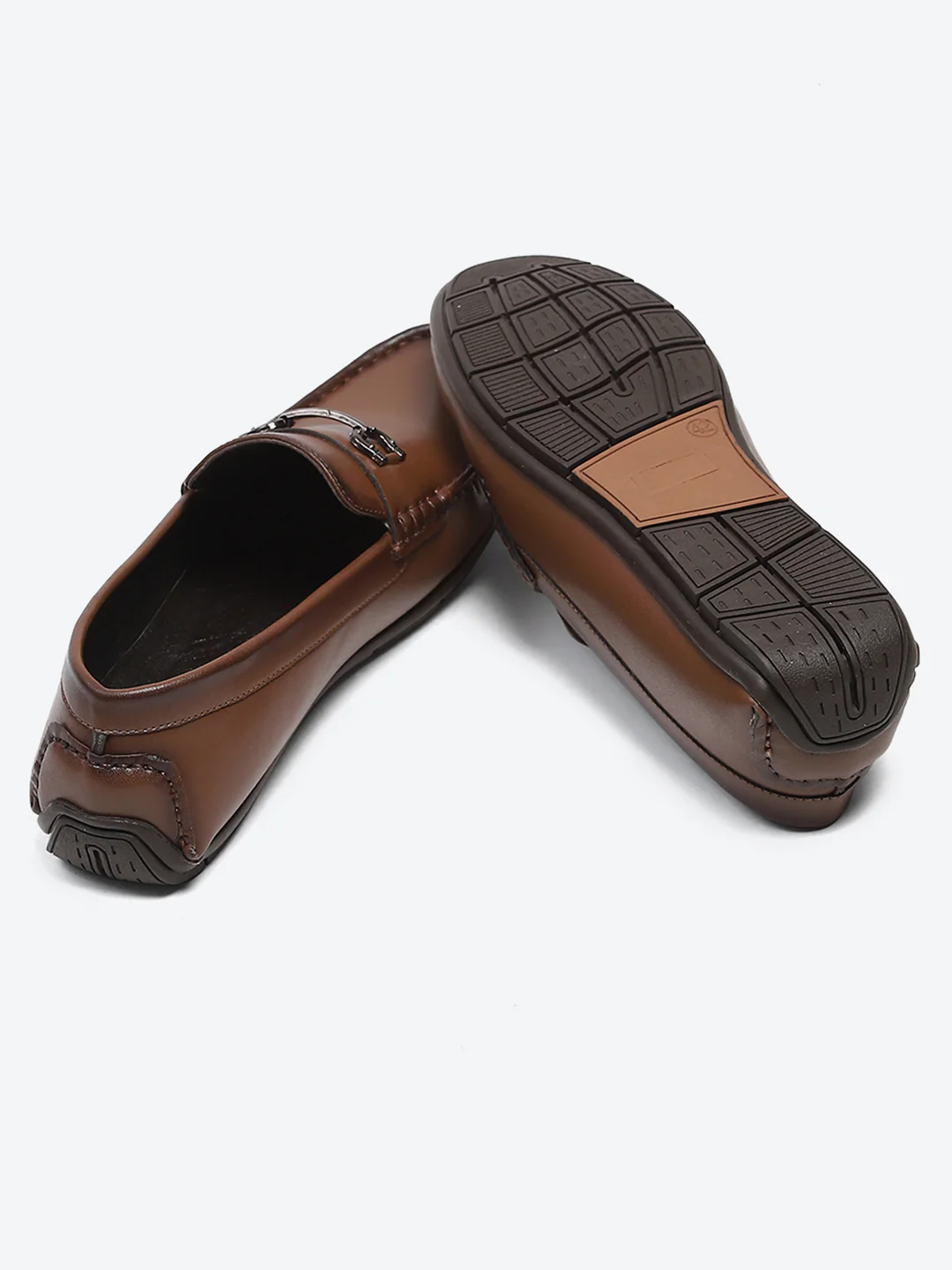 Men Tan Slip on Microfibre Loafers - Image 7