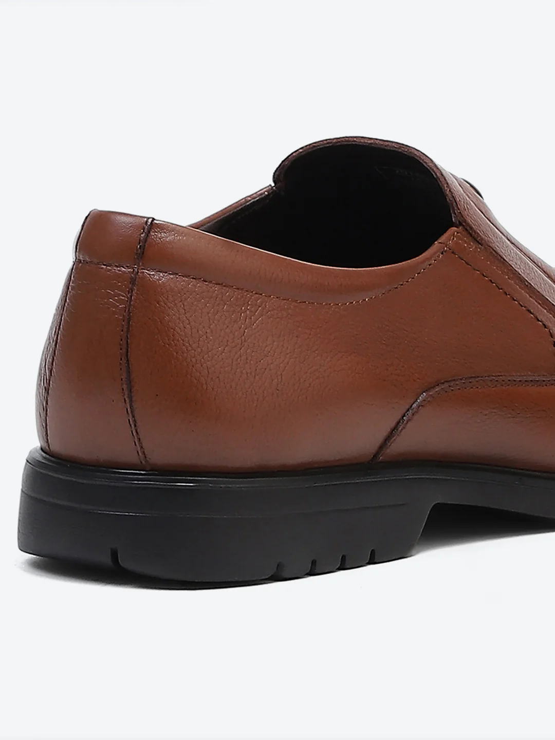 Men Tan Solid Slip on Genuine Leather Formal Shoes - Image 10