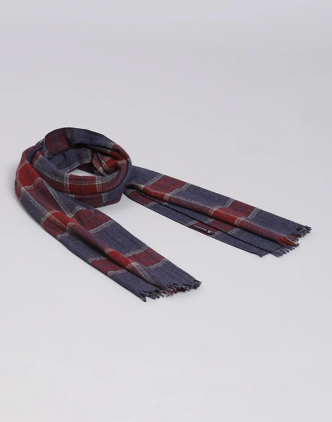 Men Teal Blue Check Muffler - Image 3