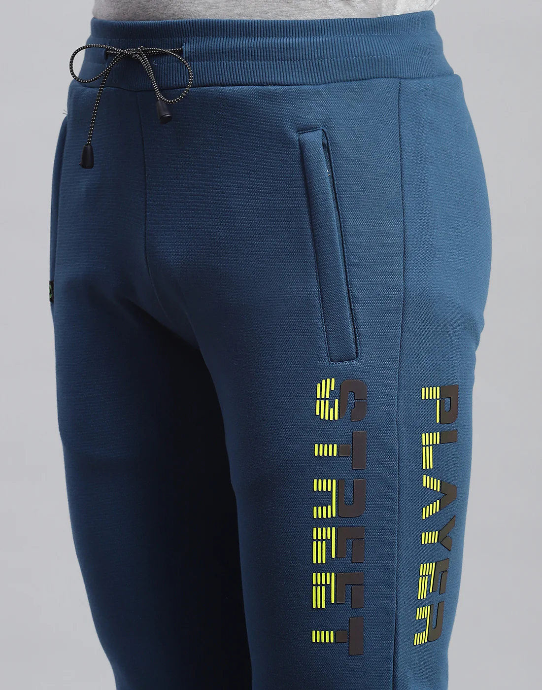 Men Teal Blue Printed Regular Fit Winter Lower - Image 6