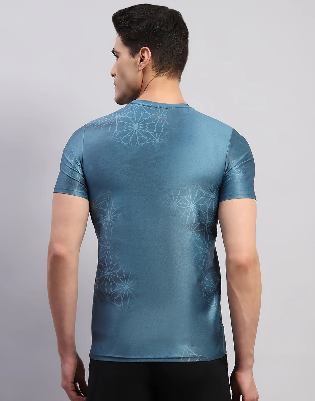 Rock.it Men Teal Blue Printed Round Neck Half Sleeve T-Shirt - Image 5