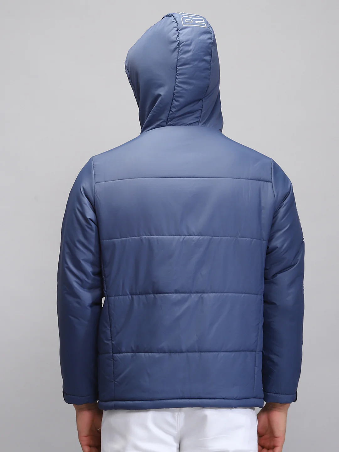 Rock.it Men Teal Blue Solid Hooded Full Sleeve Jacket - Image 5