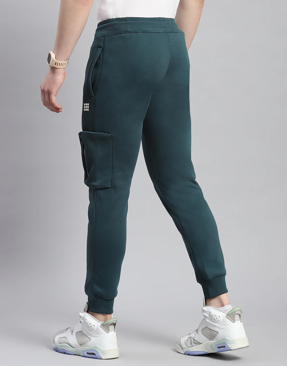 Rock.it Men Teal Blue Solid Regular Fit Lower - Image 5