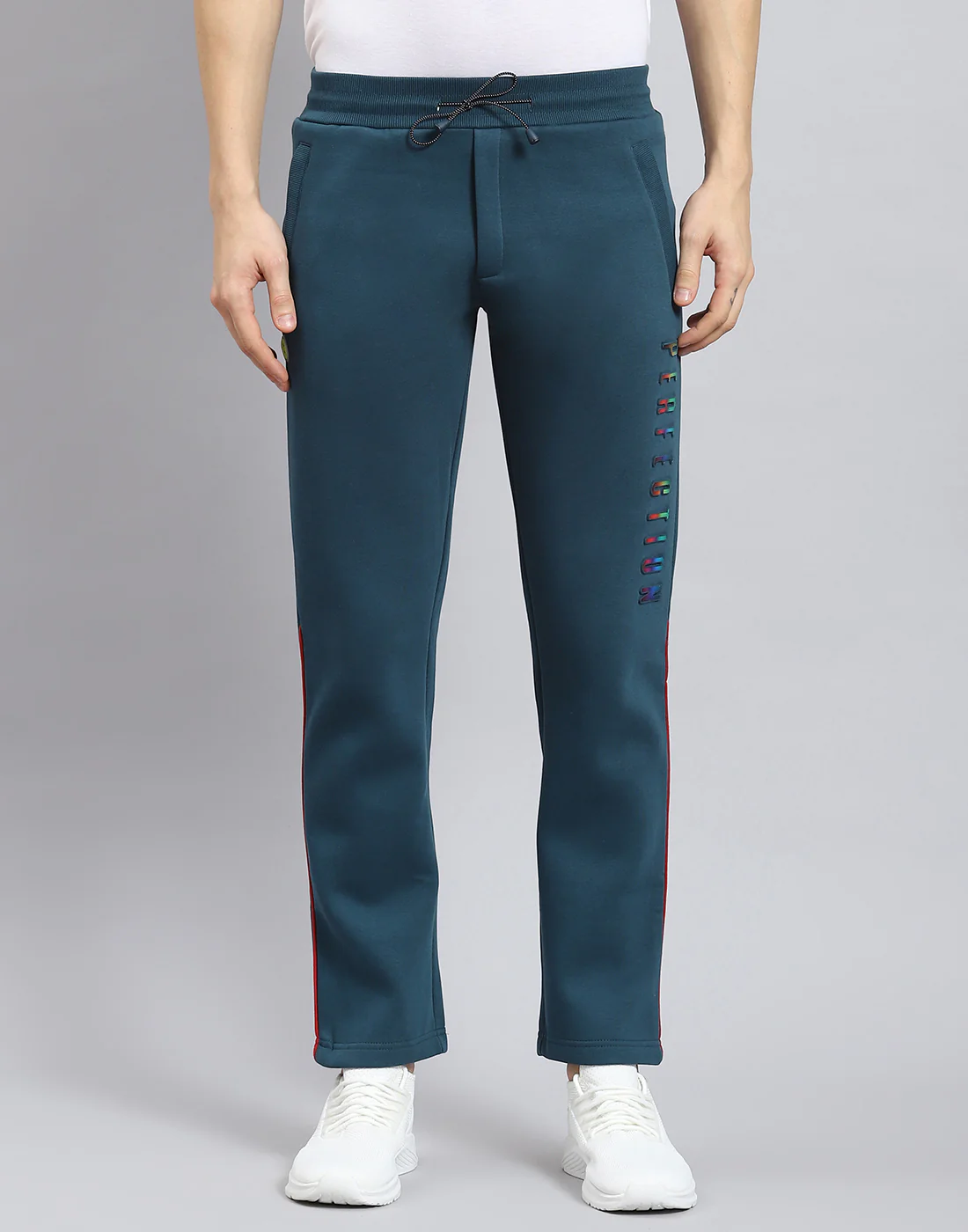 Men Teal Blue Solid Regular Fit Winter Lower - Image 3