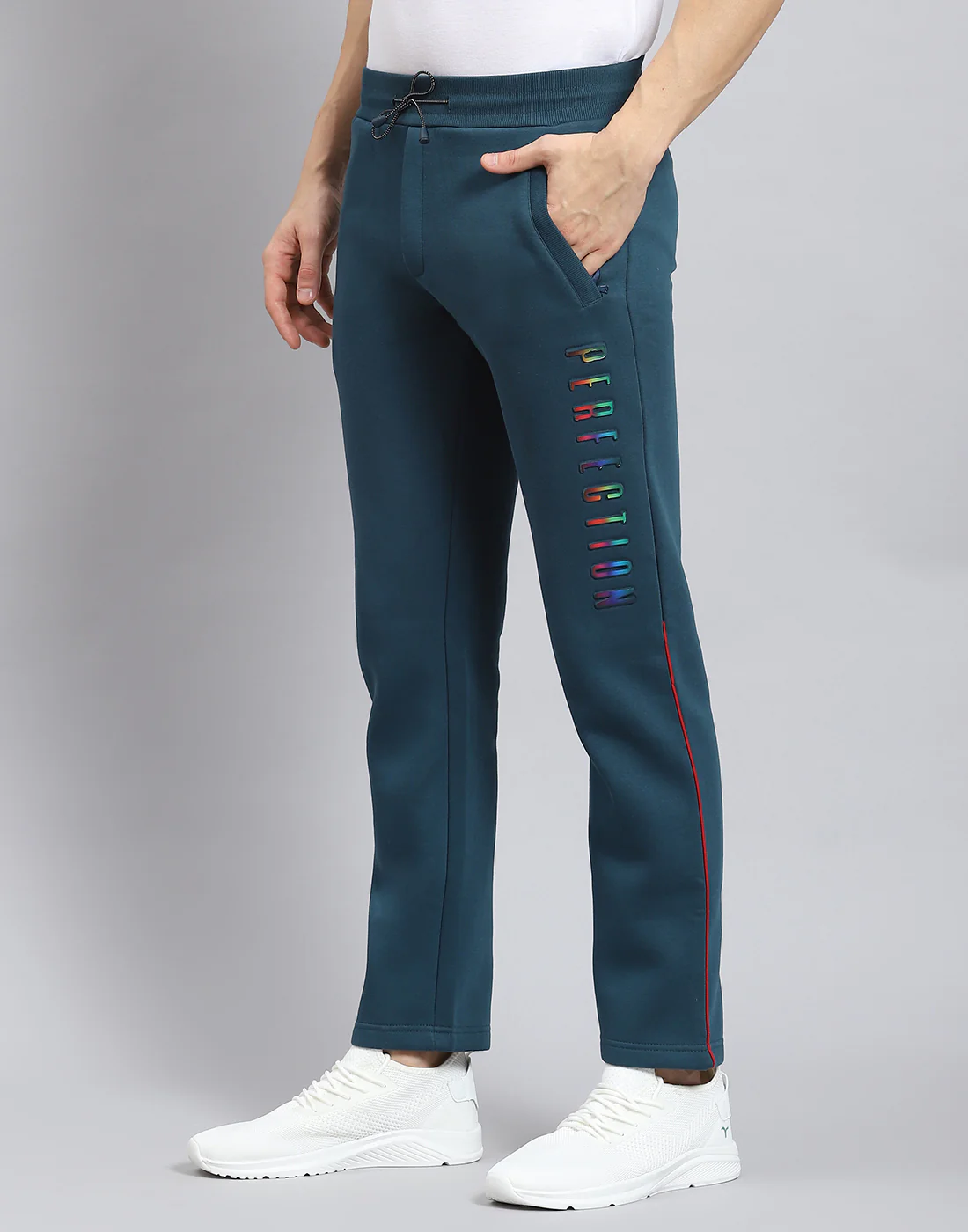 Men Teal Blue Solid Regular Fit Winter Lower - Image 4