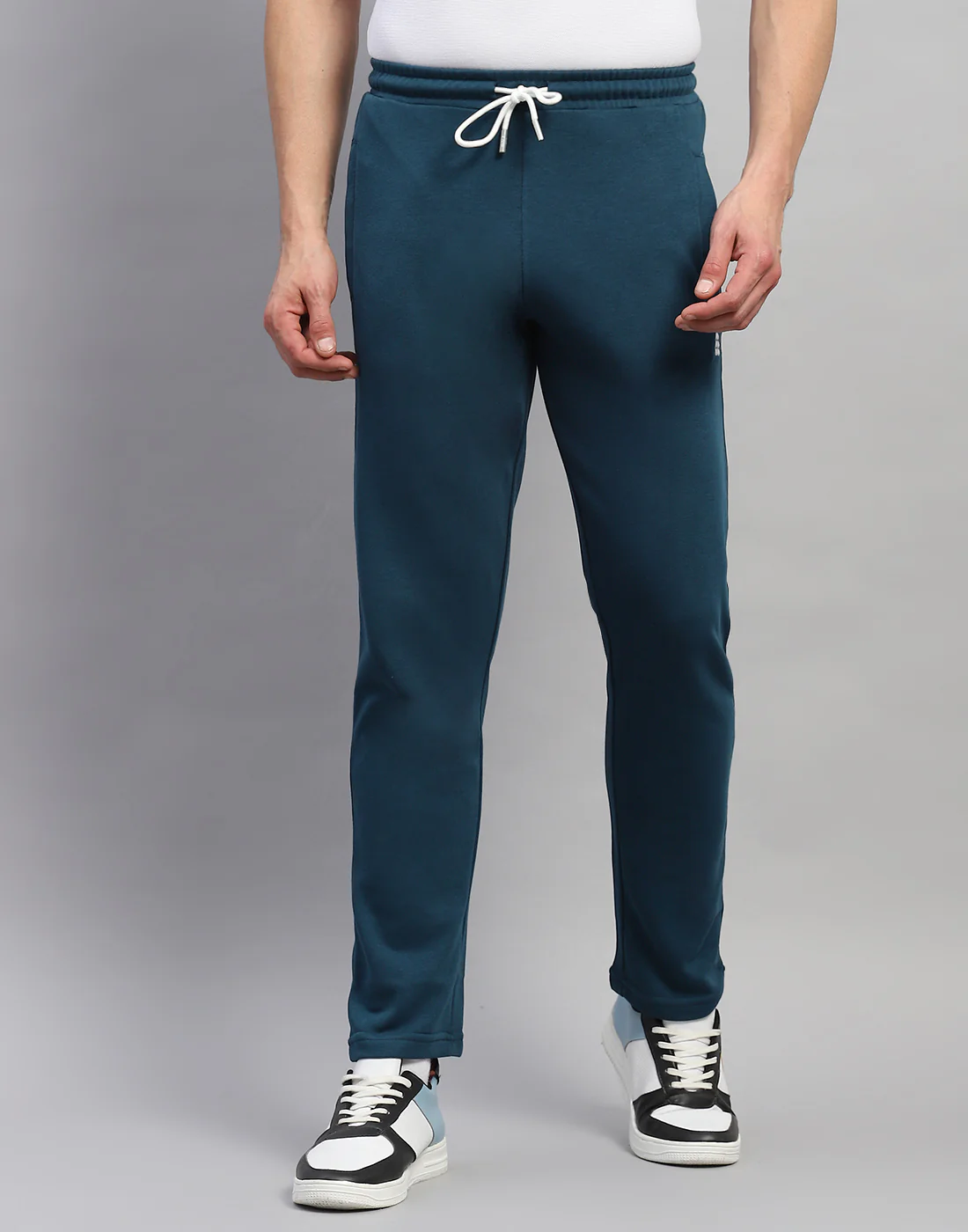 Rock.it Men Teal Blue Solid Regular Fit Lower