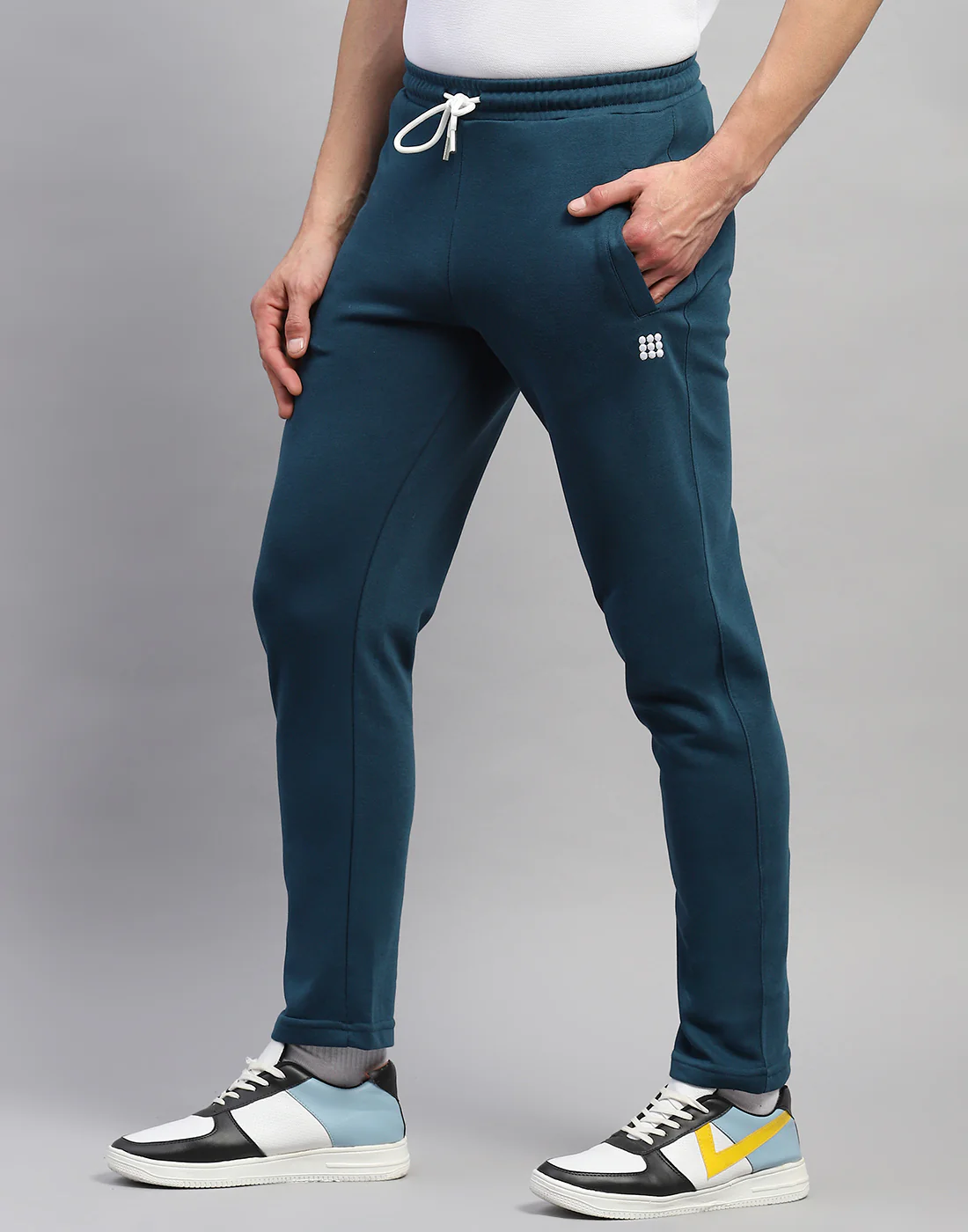Rock.it Men Teal Blue Solid Regular Fit Lower - Image 3