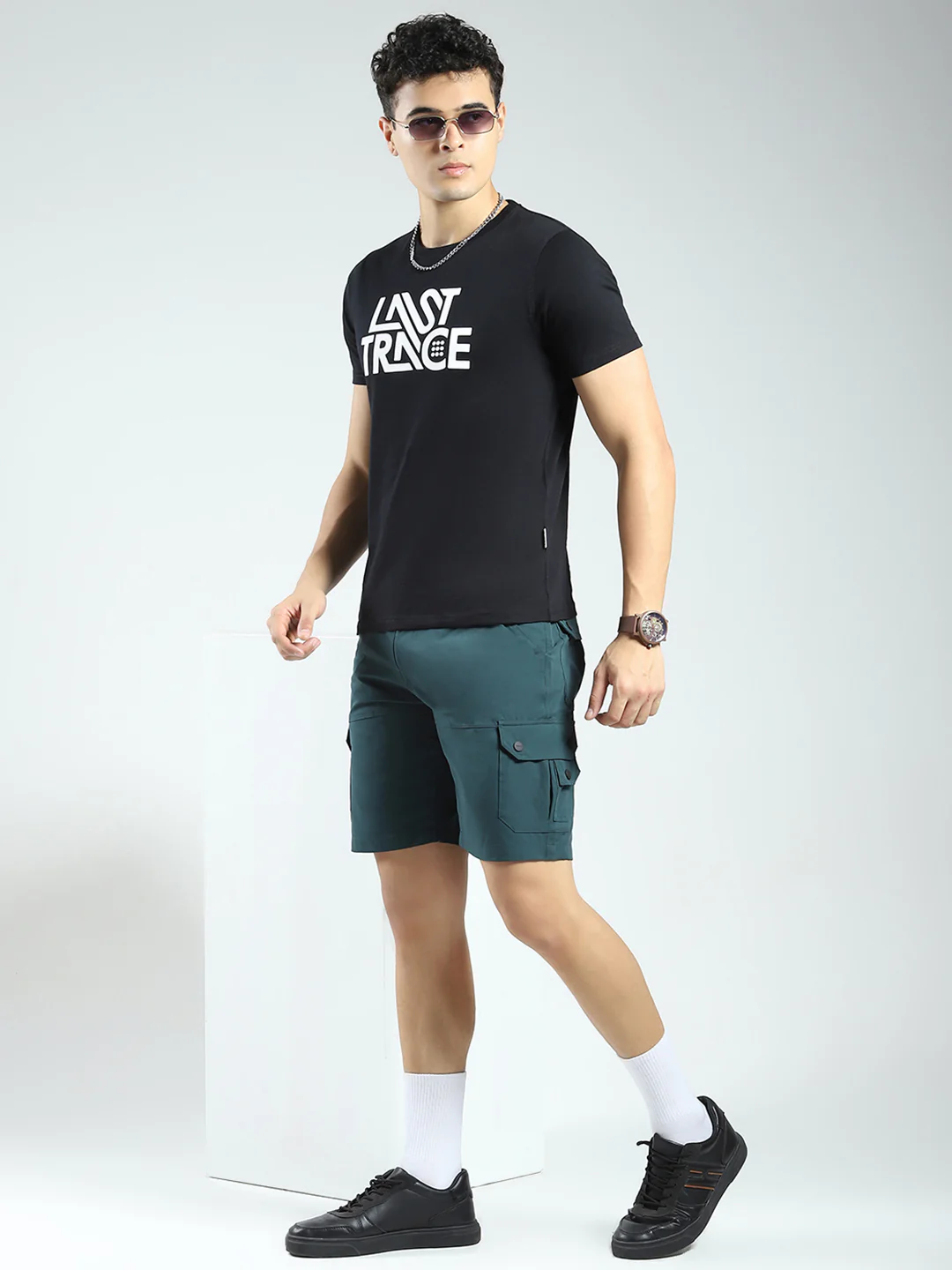 Rock.it Men Teal Blue Solid Regular Fit Shorts - Image 2