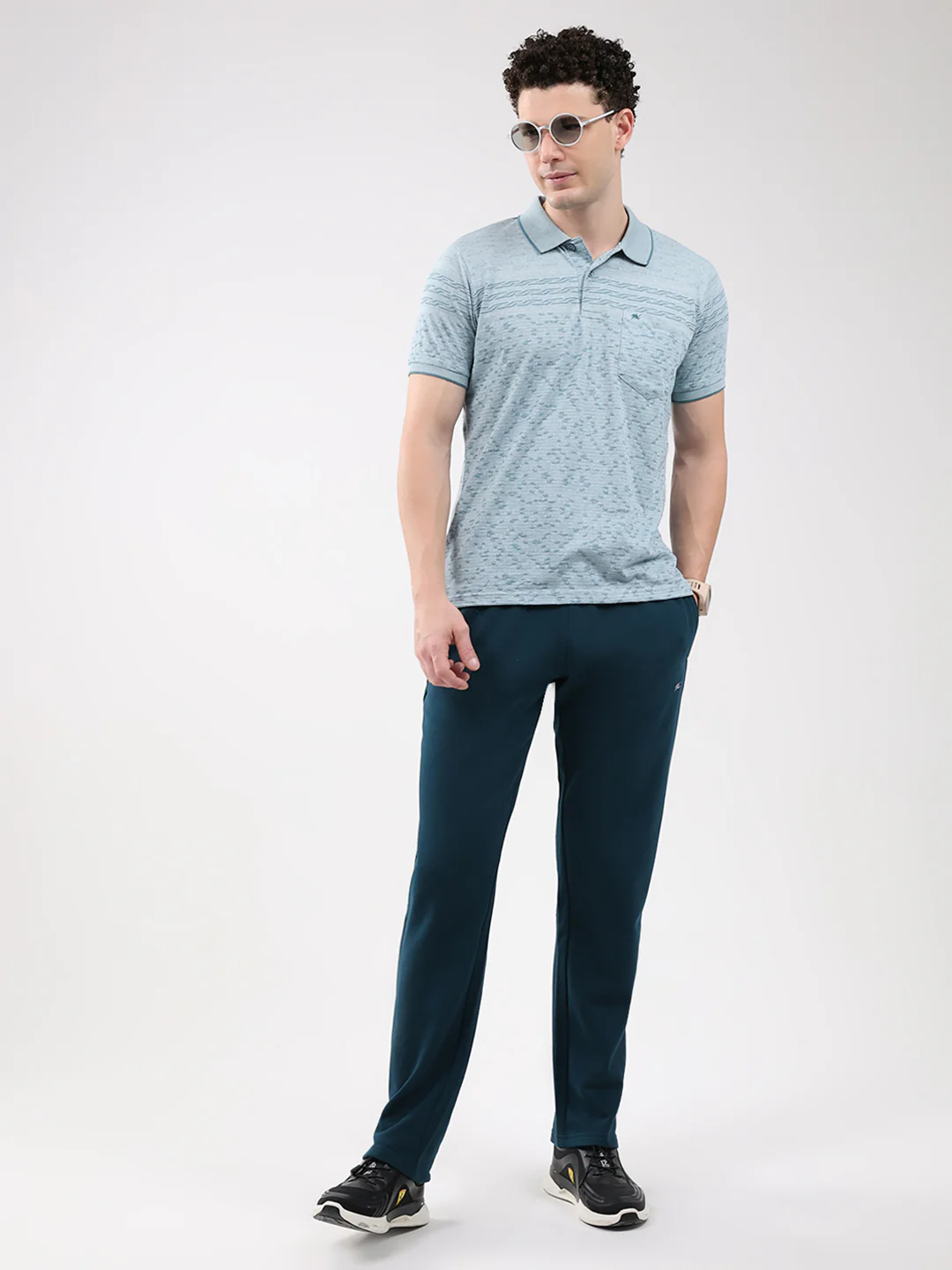 Men Teal Blue Solid Regular Fit Winter Lower - Image 2