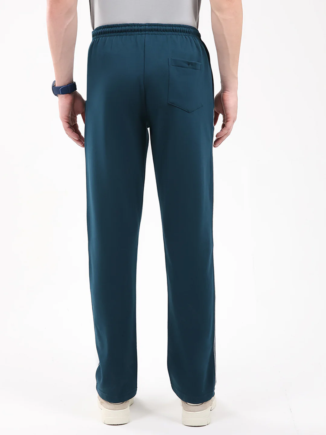 Men Teal Blue Solid Regular Fit Winter Lower - Image 5
