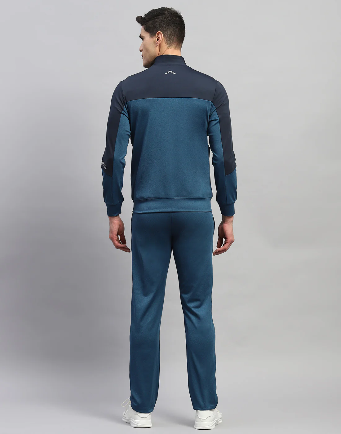Rock.it Men Teal Blue Solid Round Neck Full Sleeve Tracksuit - Image 6