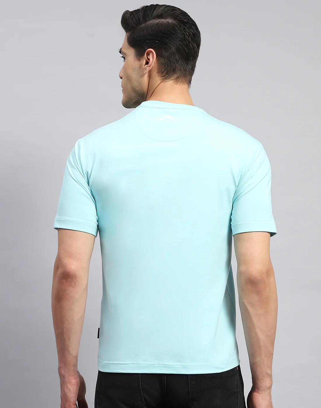 Rock.it Men Turquoise Blue Printed Round Neck Half Sleeve T-Shirt - Image 5