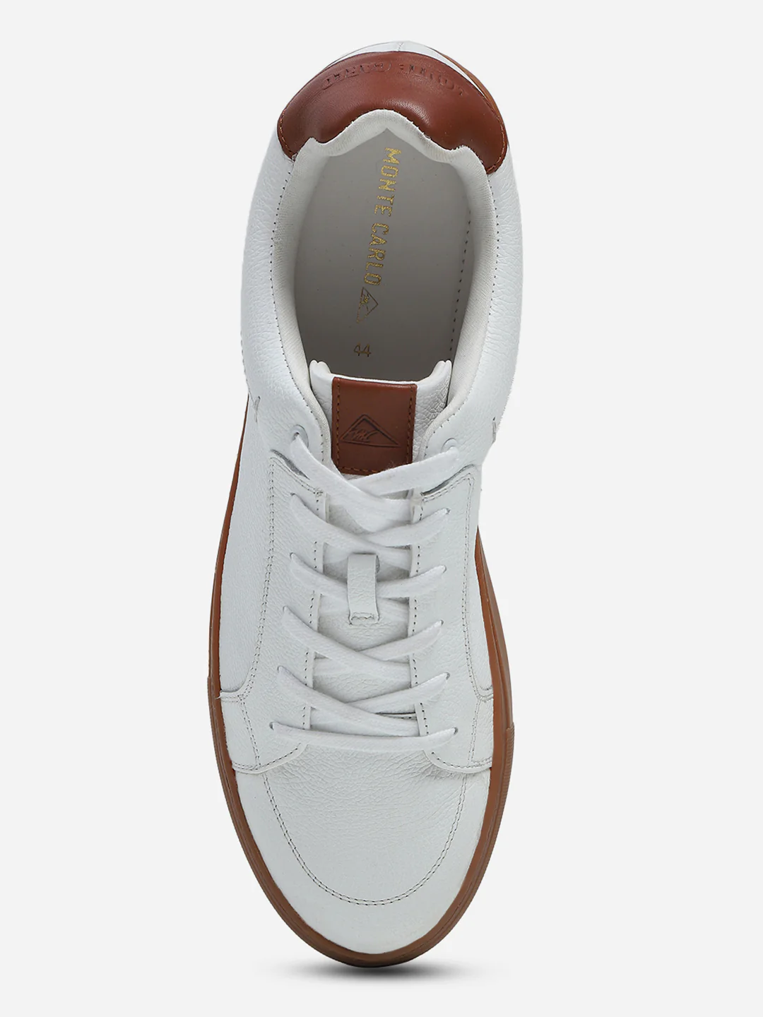 Men White Lace Up Genuine Leather Casual Sneakers - Image 8
