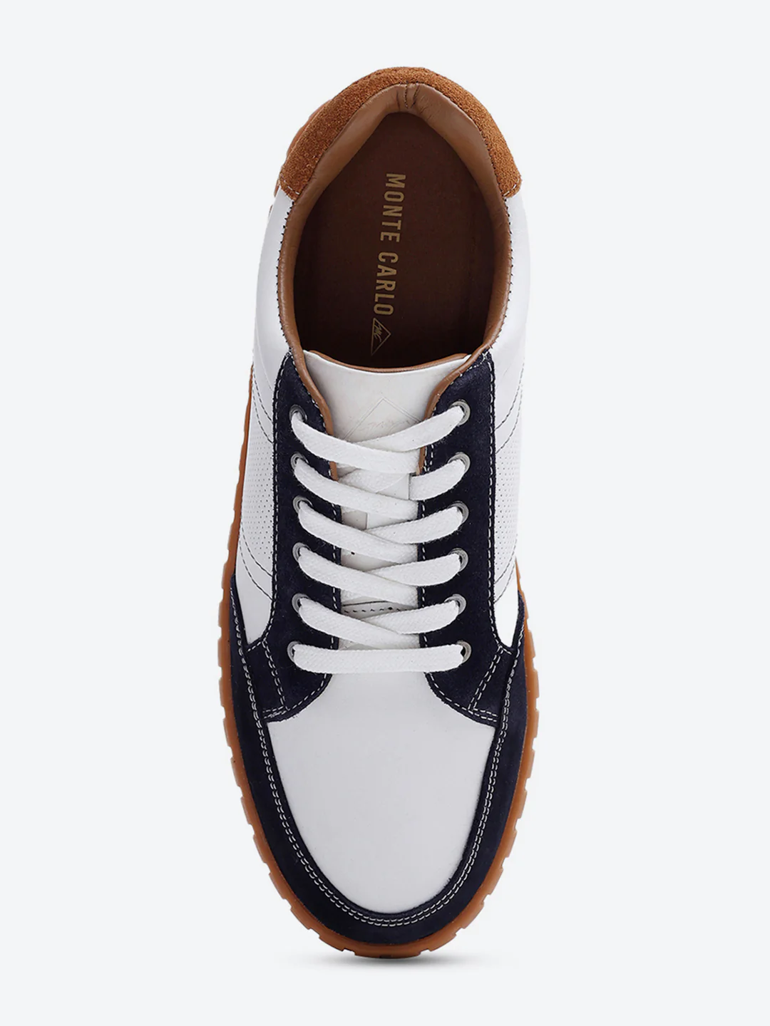 Men White Lace Up Genuine Leather Sneaker - Image 6