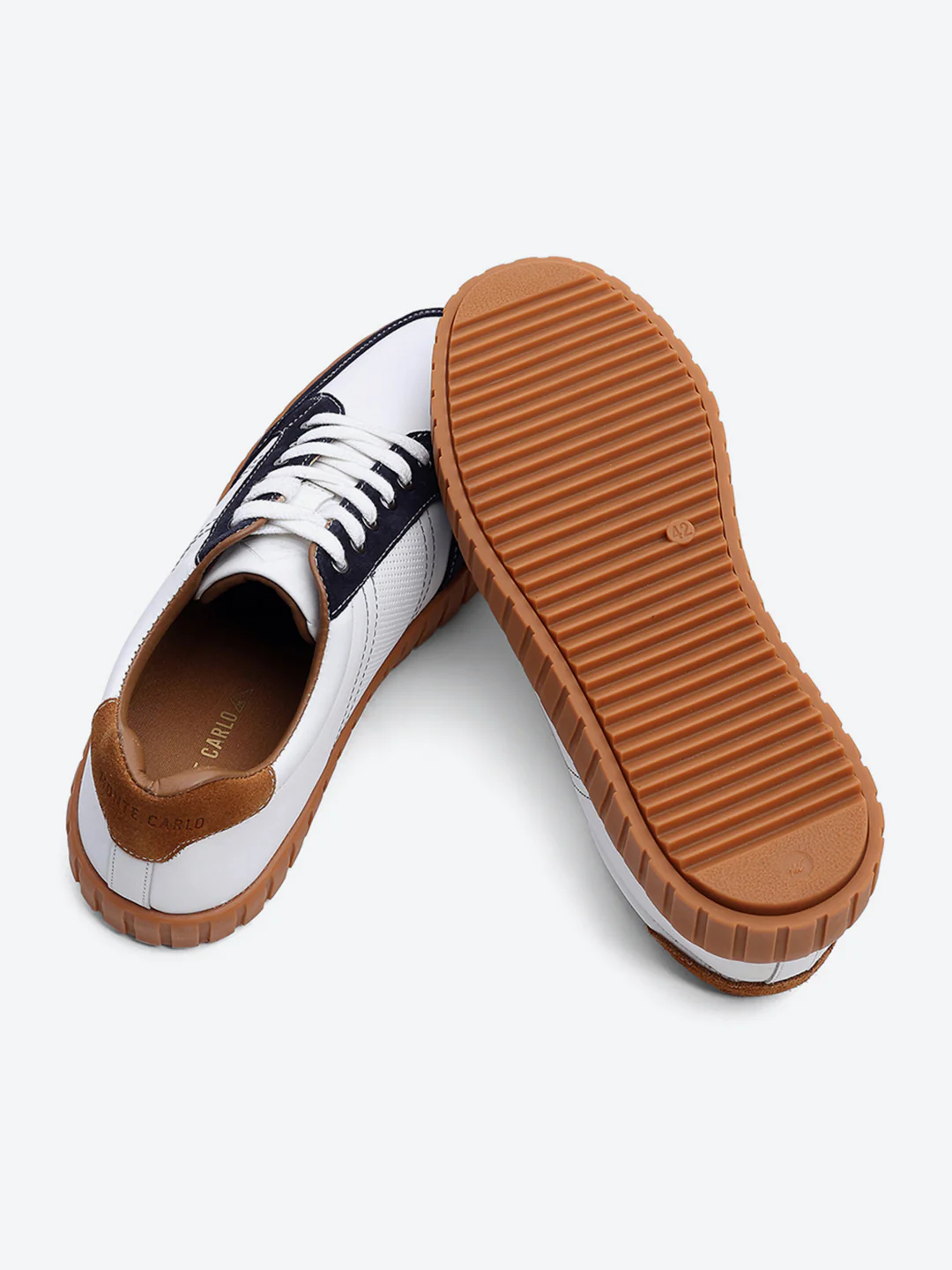 Men White Lace Up Genuine Leather Sneaker - Image 8