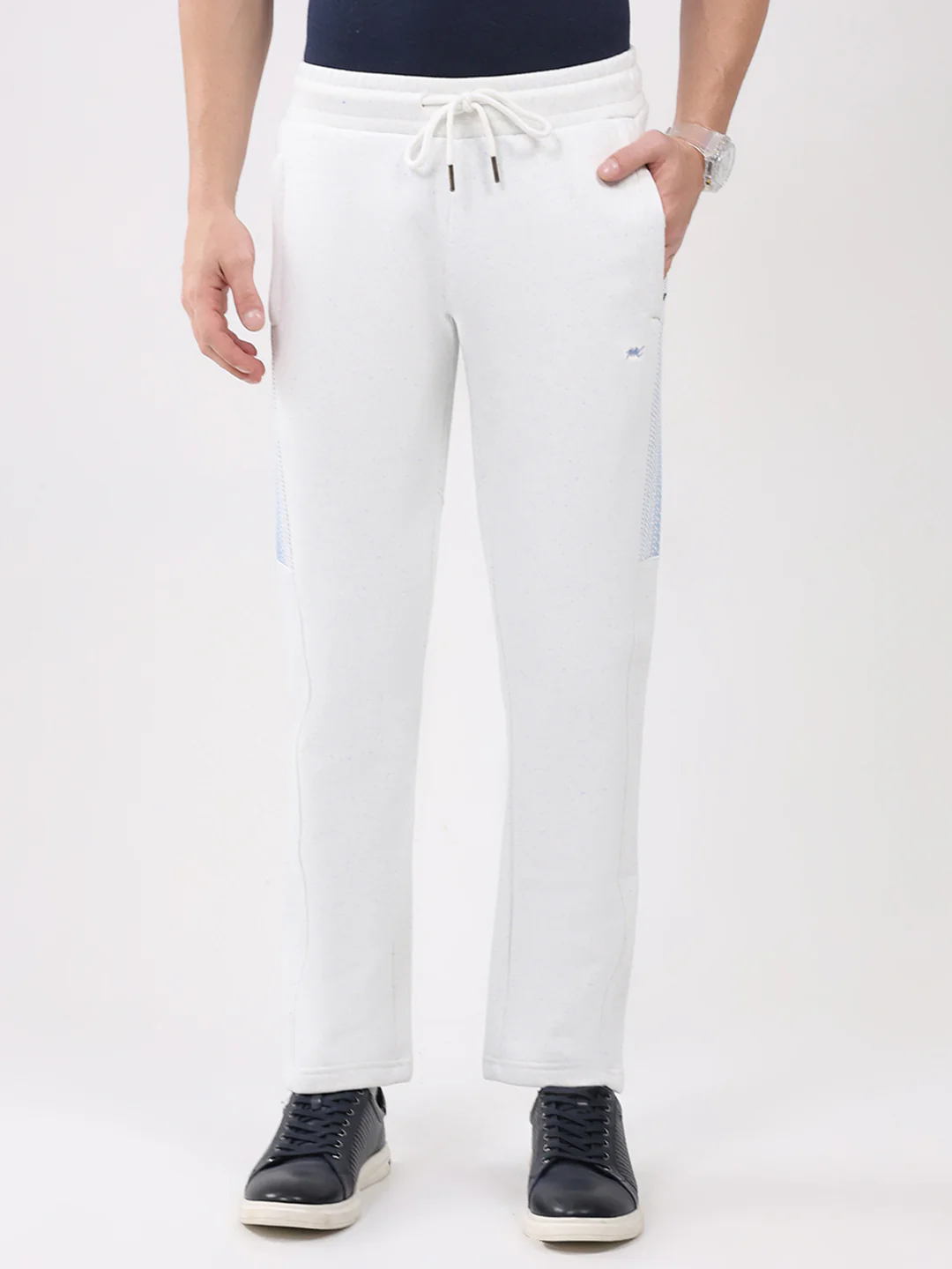 Men White Printed Collar Full Sleeve Winter Tracksuit - Image 7