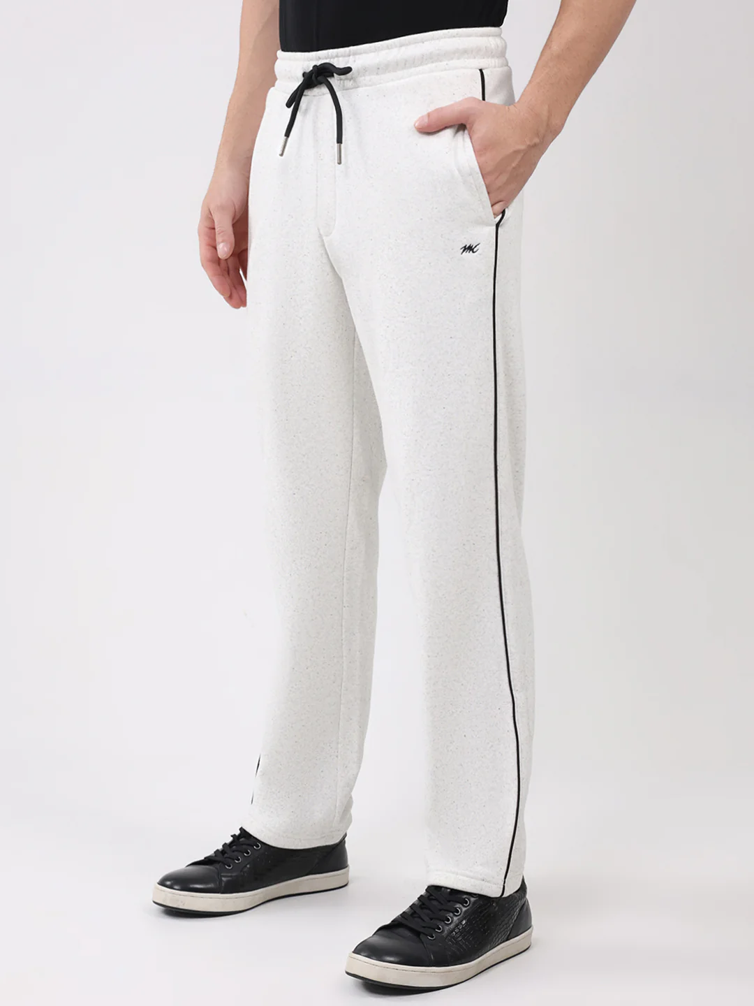 Men White Printed Collar Full Sleeve Winter Tracksuit - Image 7