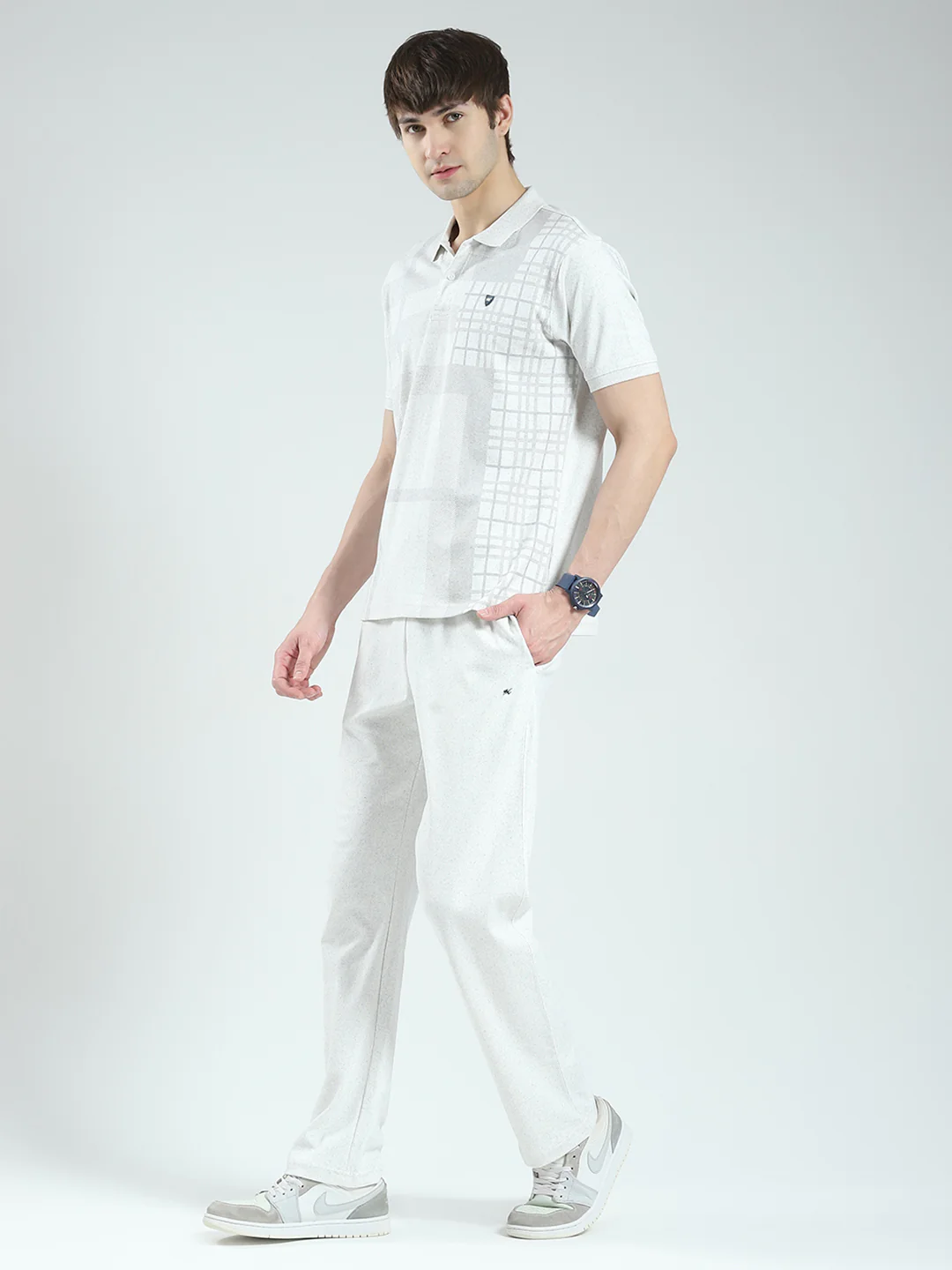 Men White Printed Collar Half Sleeve 3 Pc Combo Set - Image 4