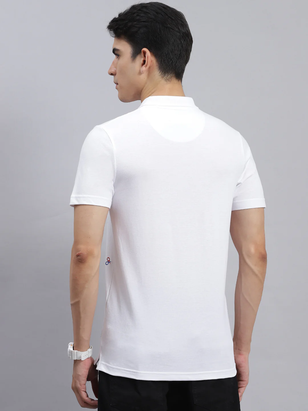 Men White Printed Cotton Blend T-Shirt - Image 5