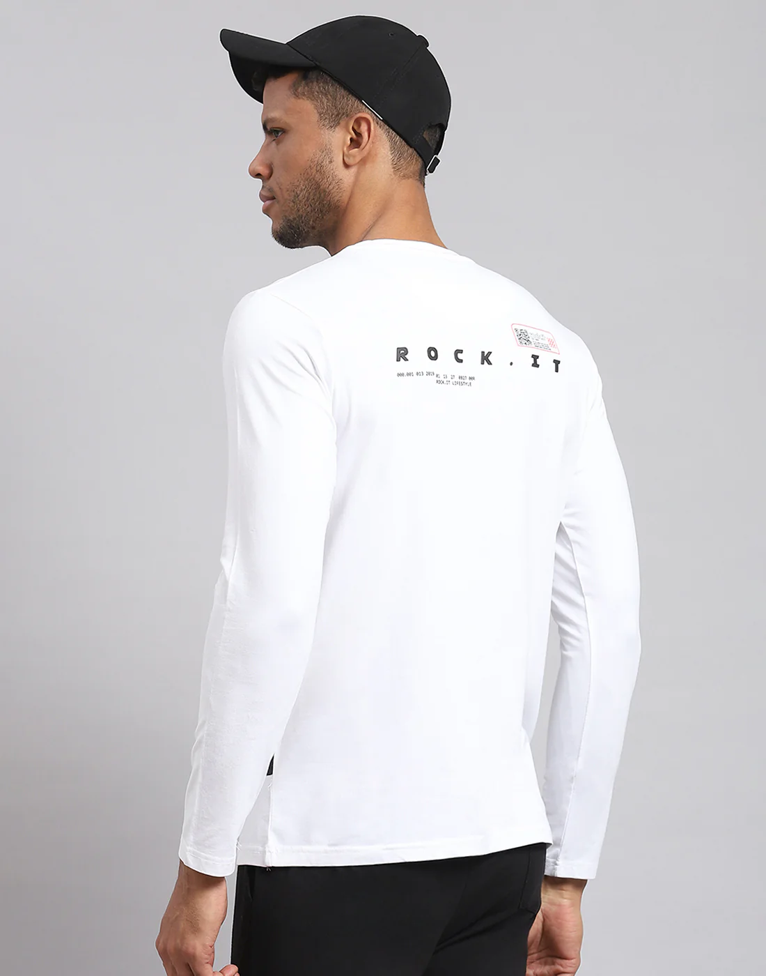 Rock.it Men White Printed Round Neck Full Sleeve Active T-Shirt - Image 6