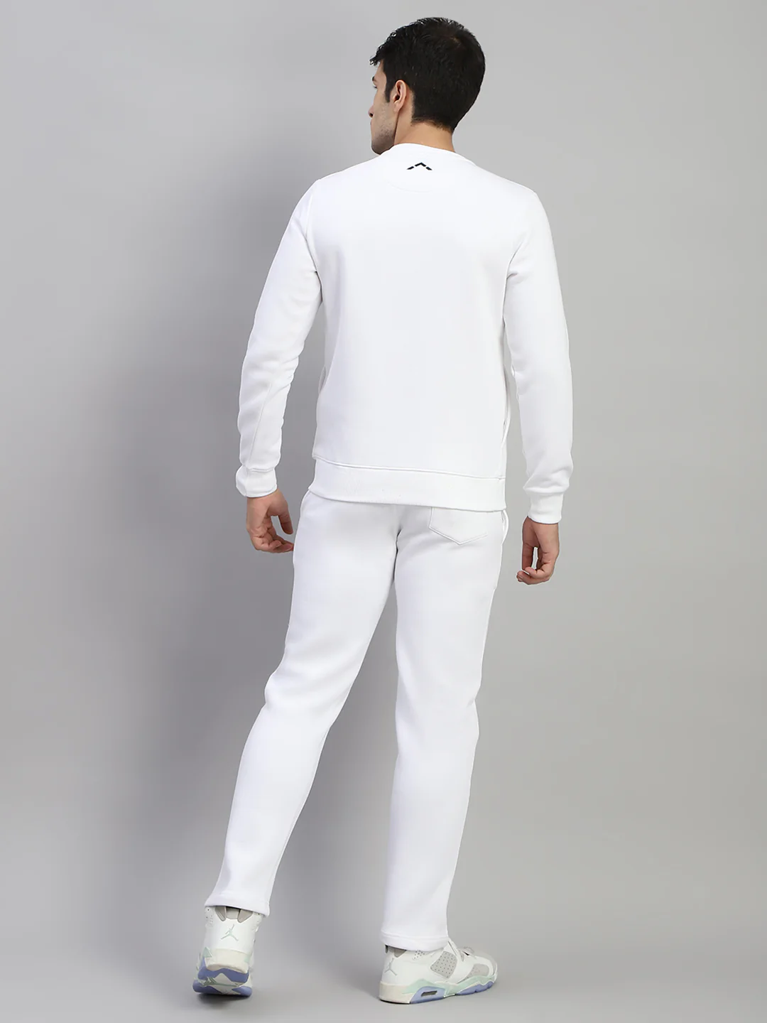 Rock.it Men White Printed Round Neck Full Sleeve Winter Tracksuit - Image 5