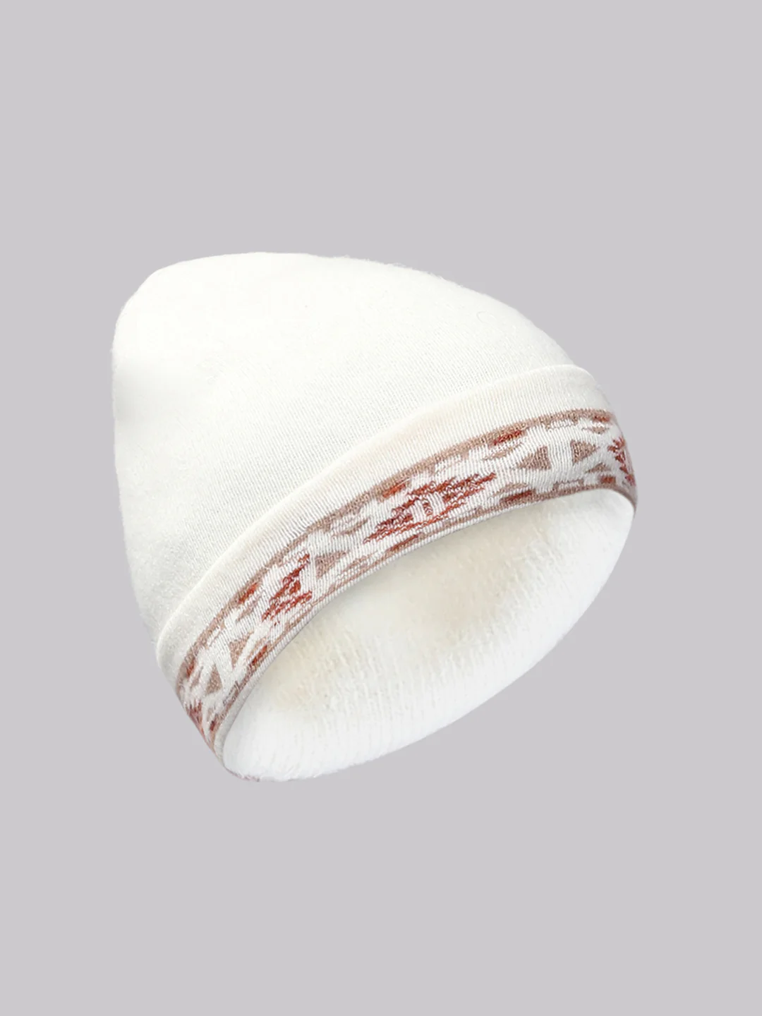 Men White Self Design Cap - Image 2