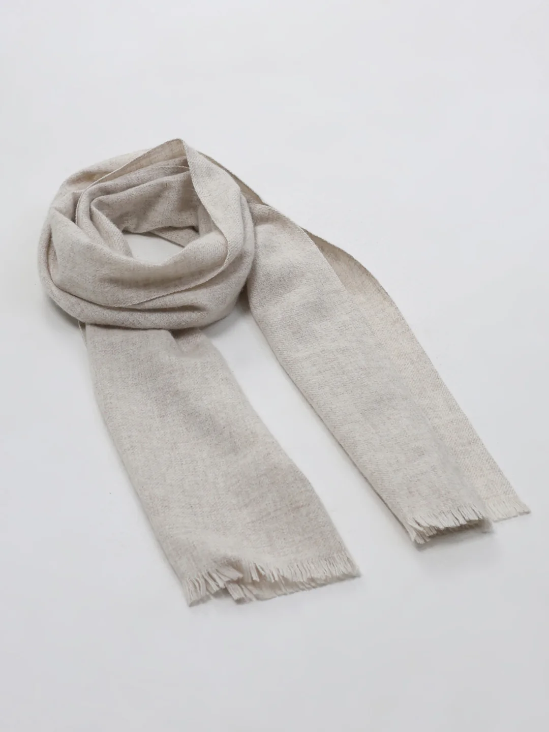 Men White Self Design Wool Blend Muffler - Image 6