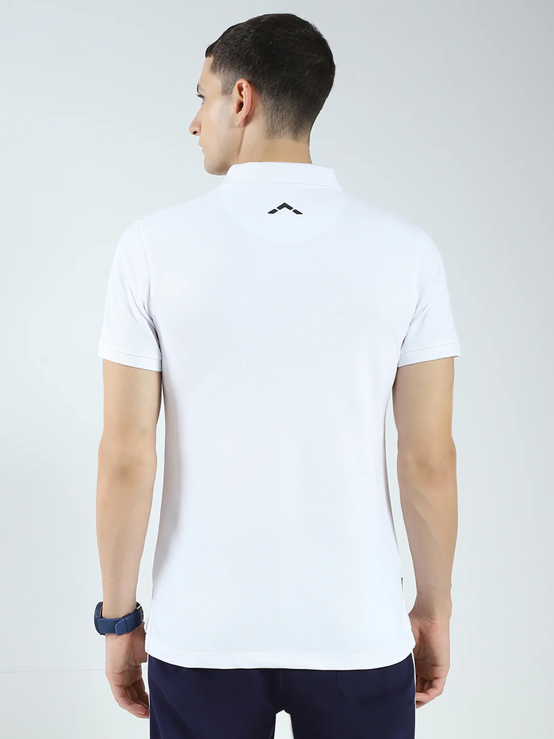 Rock.it Men White Solid Collar Half Sleeve T-Shirt - Image 5