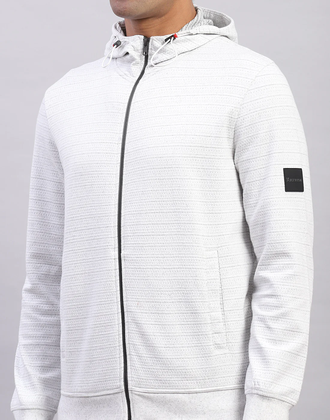 Men White Solid Hooded Full Sleeve Sweatshirt - Image 7