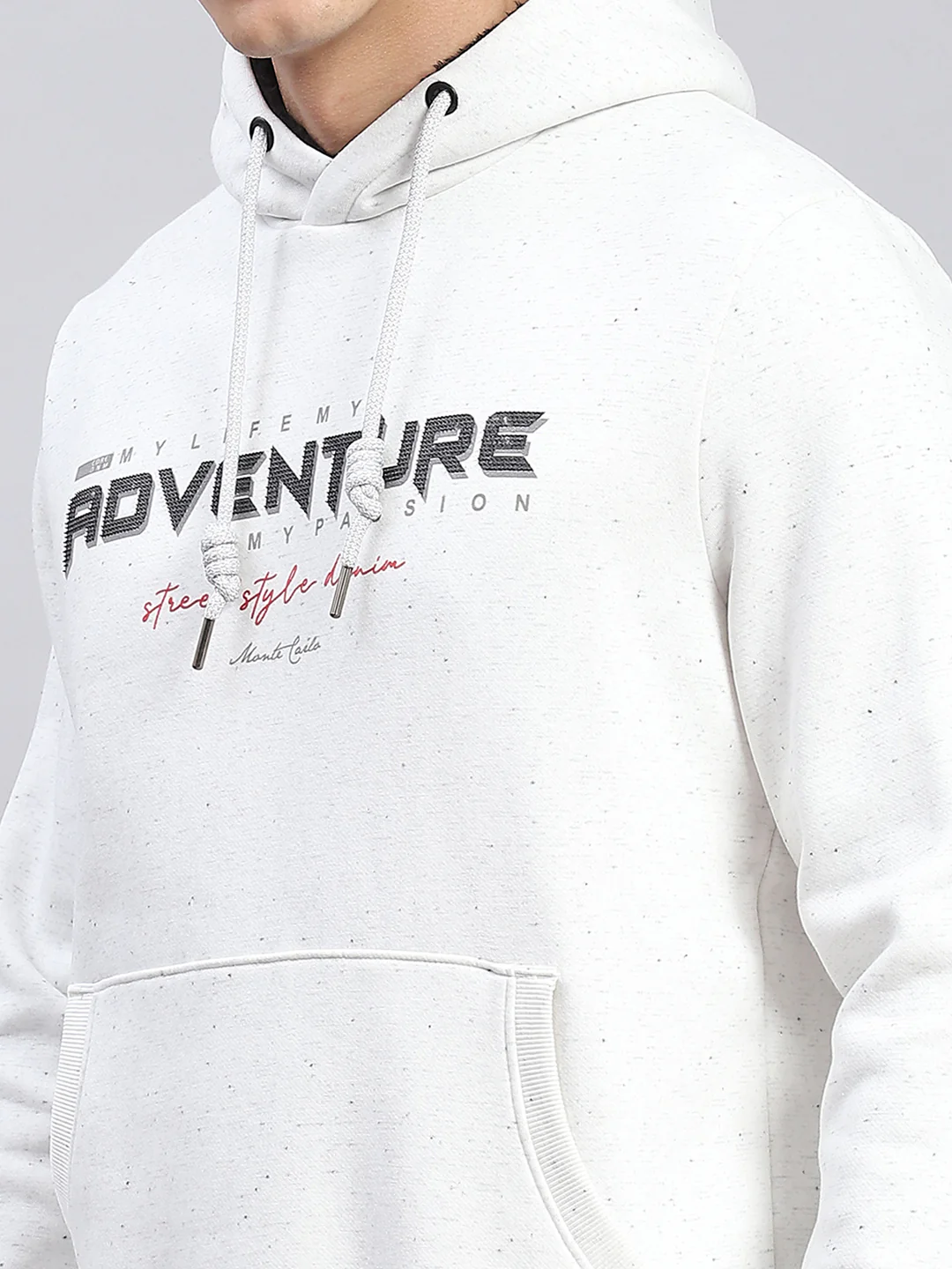 Men White Solid Hooded Full Sleeve Sweatshirts - Image 6