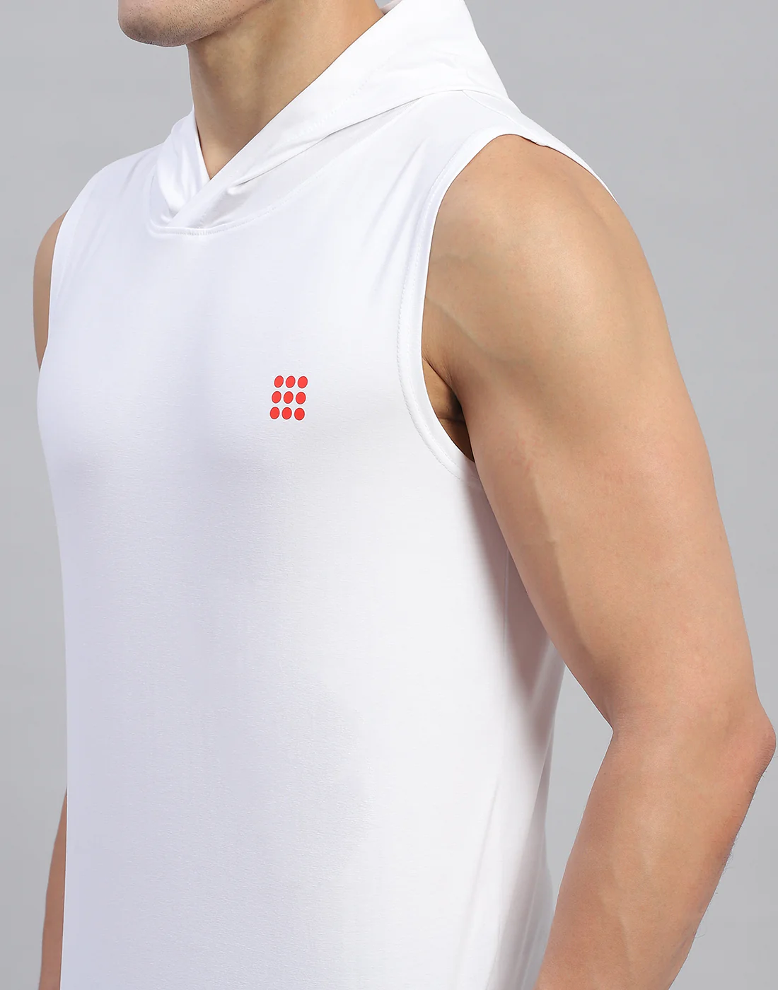Rock.it Men White Solid Hooded Sleeveless T-Shirt - Image 8