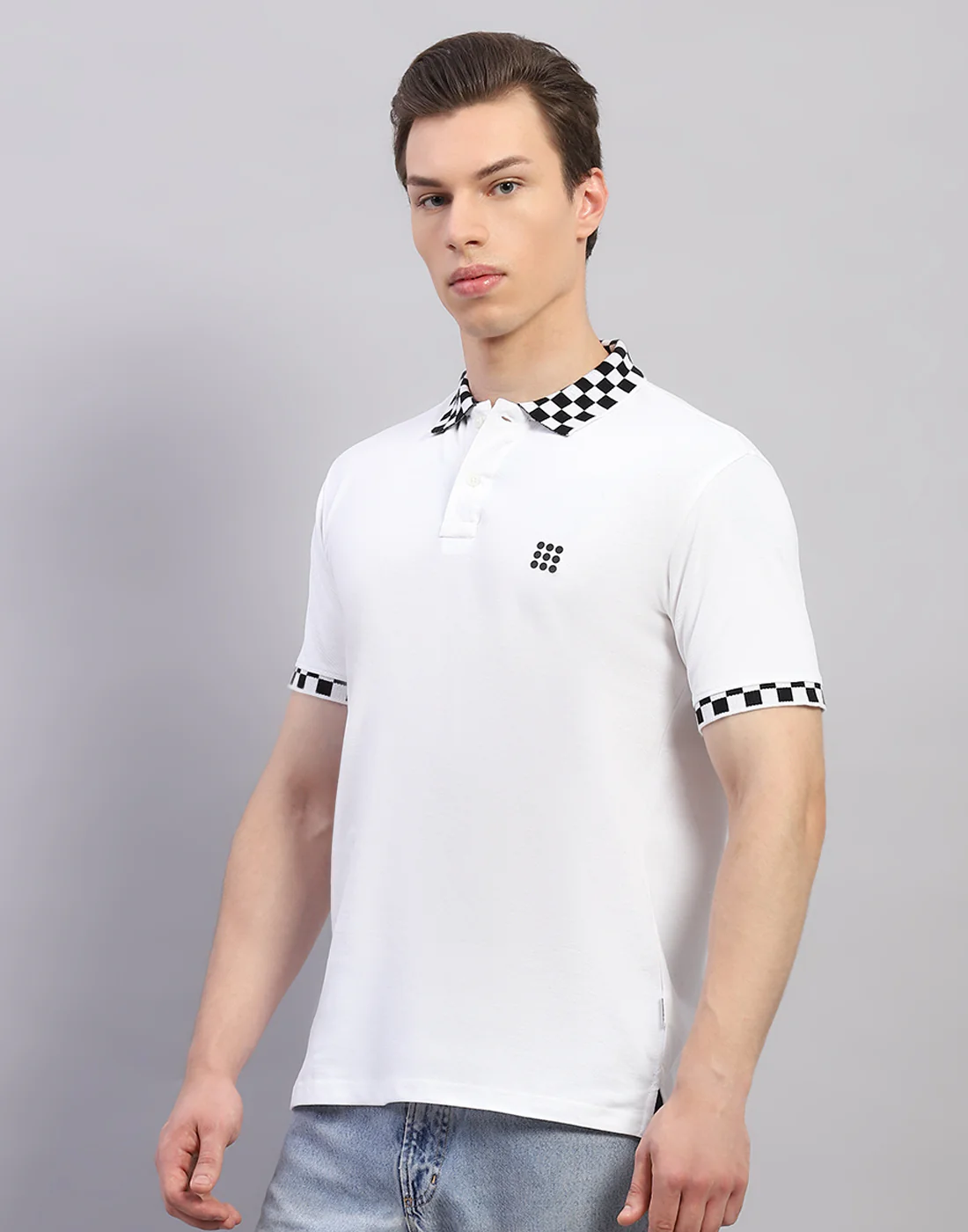Rock.it Men White Solid Polo Collar Half Sleeve T-Shirt - Image 3
