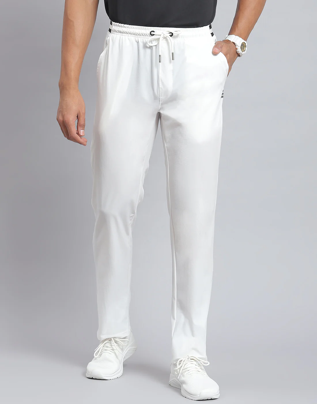Rock.it Men White Solid Regular Fit Winter Lower - Image 3
