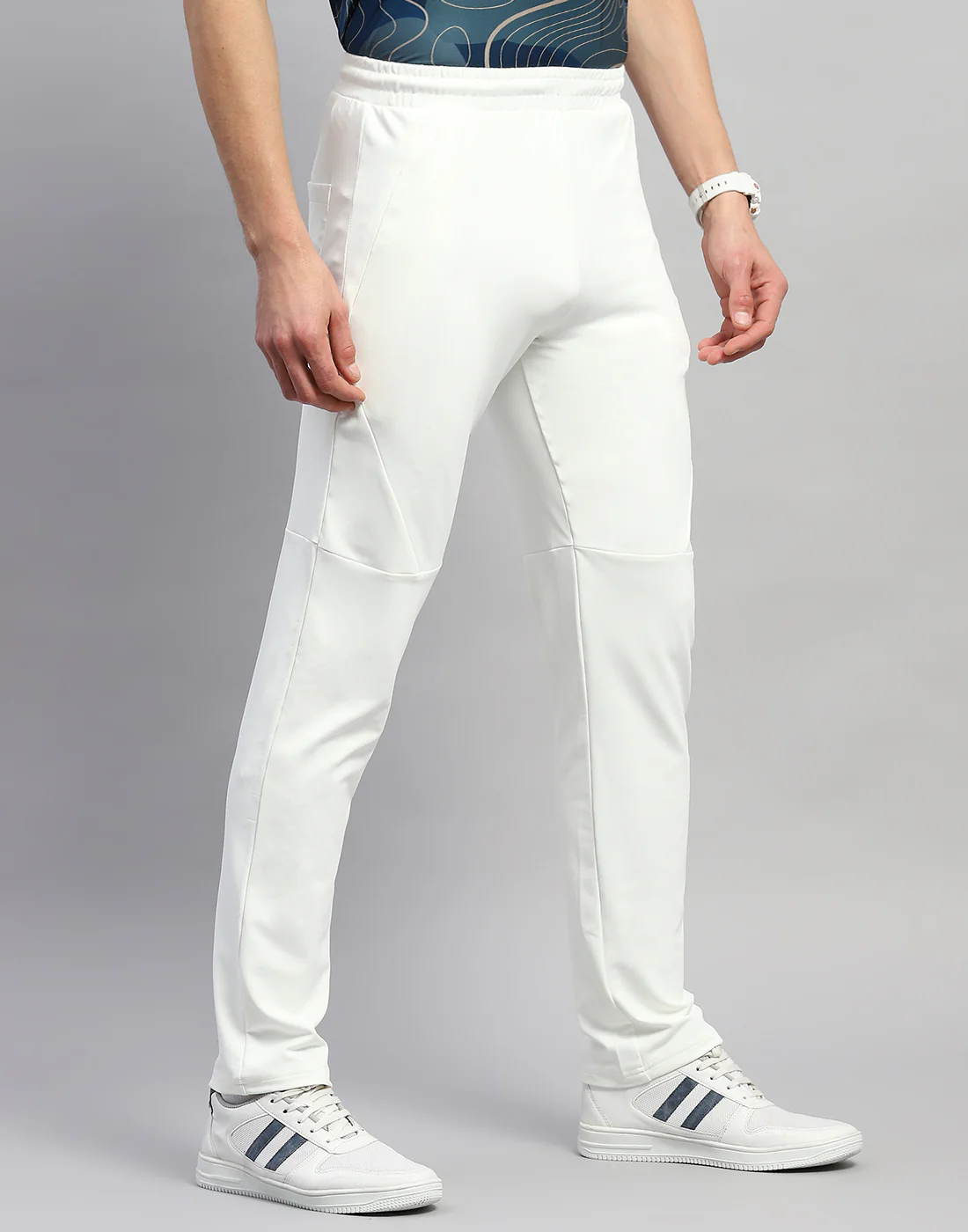 Rock.it Men White Solid Regular Fit Lower - Image 4