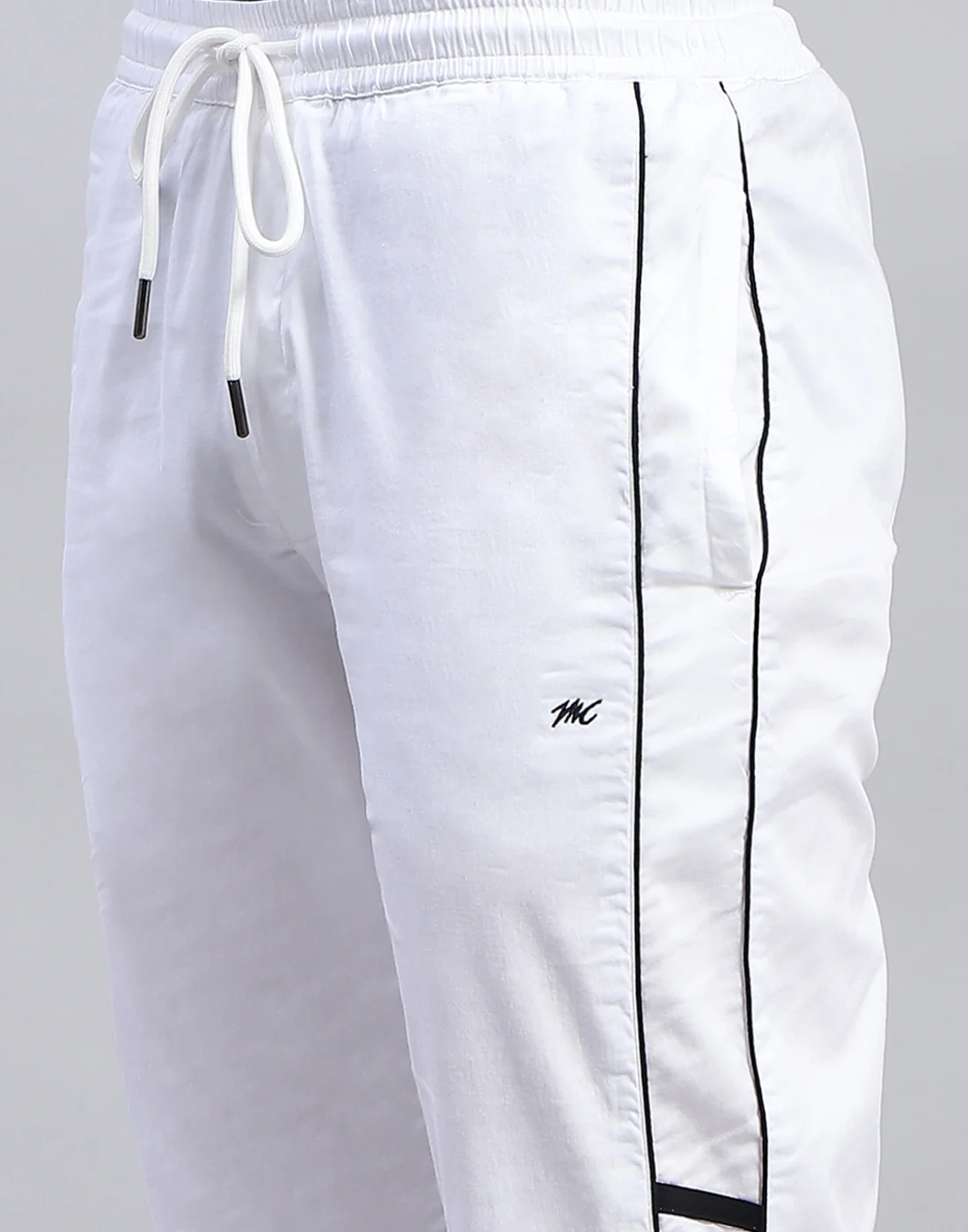 Men White Solid Regular Fit Lower - Image 7