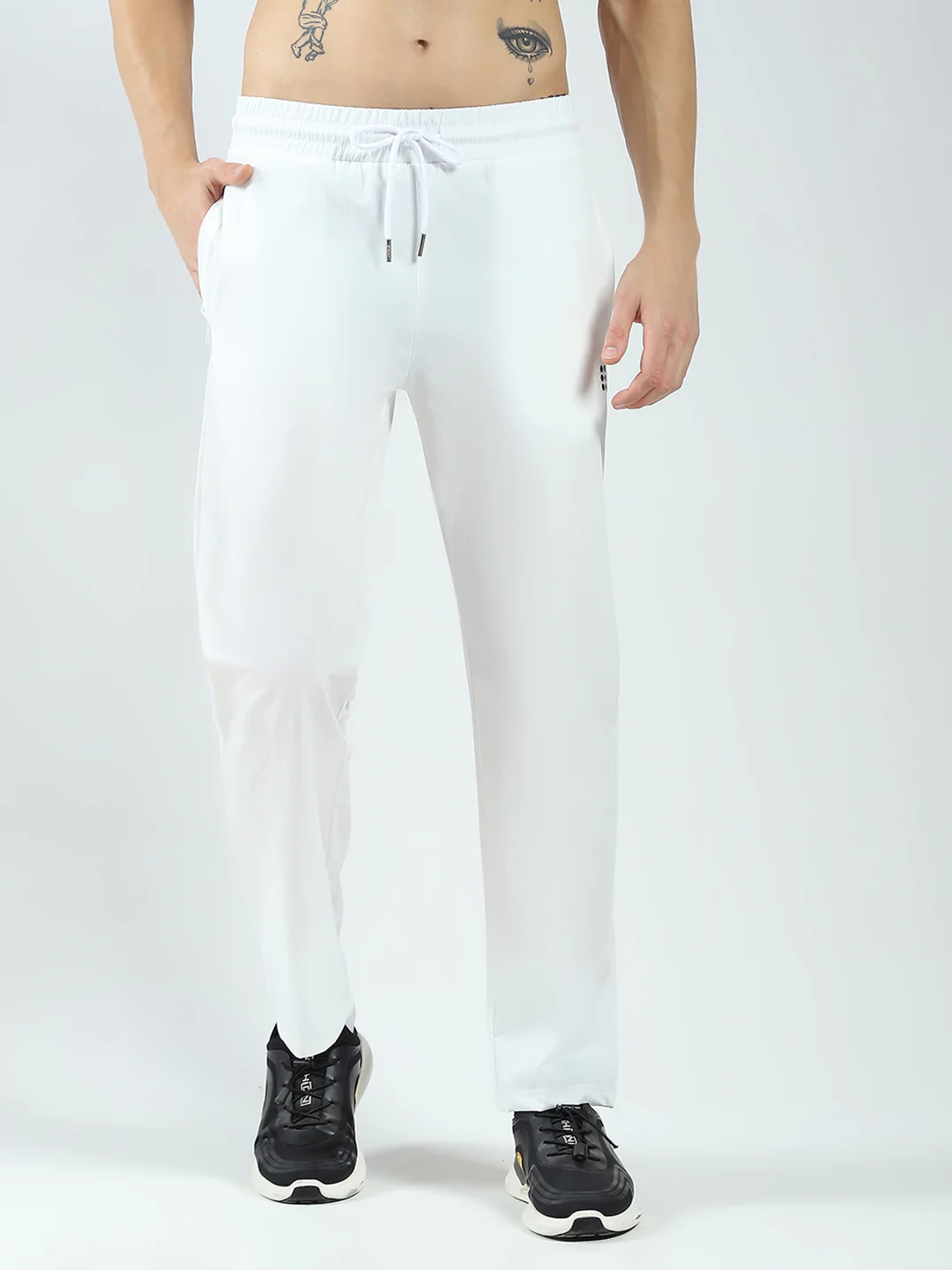 Rock.it Men White Solid Regular Fit Lower