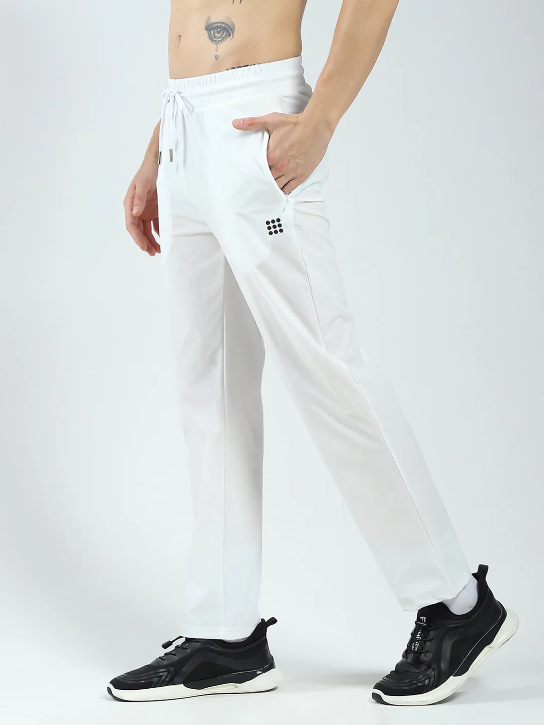 Rock.it Men White Solid Regular Fit Lower - Image 3