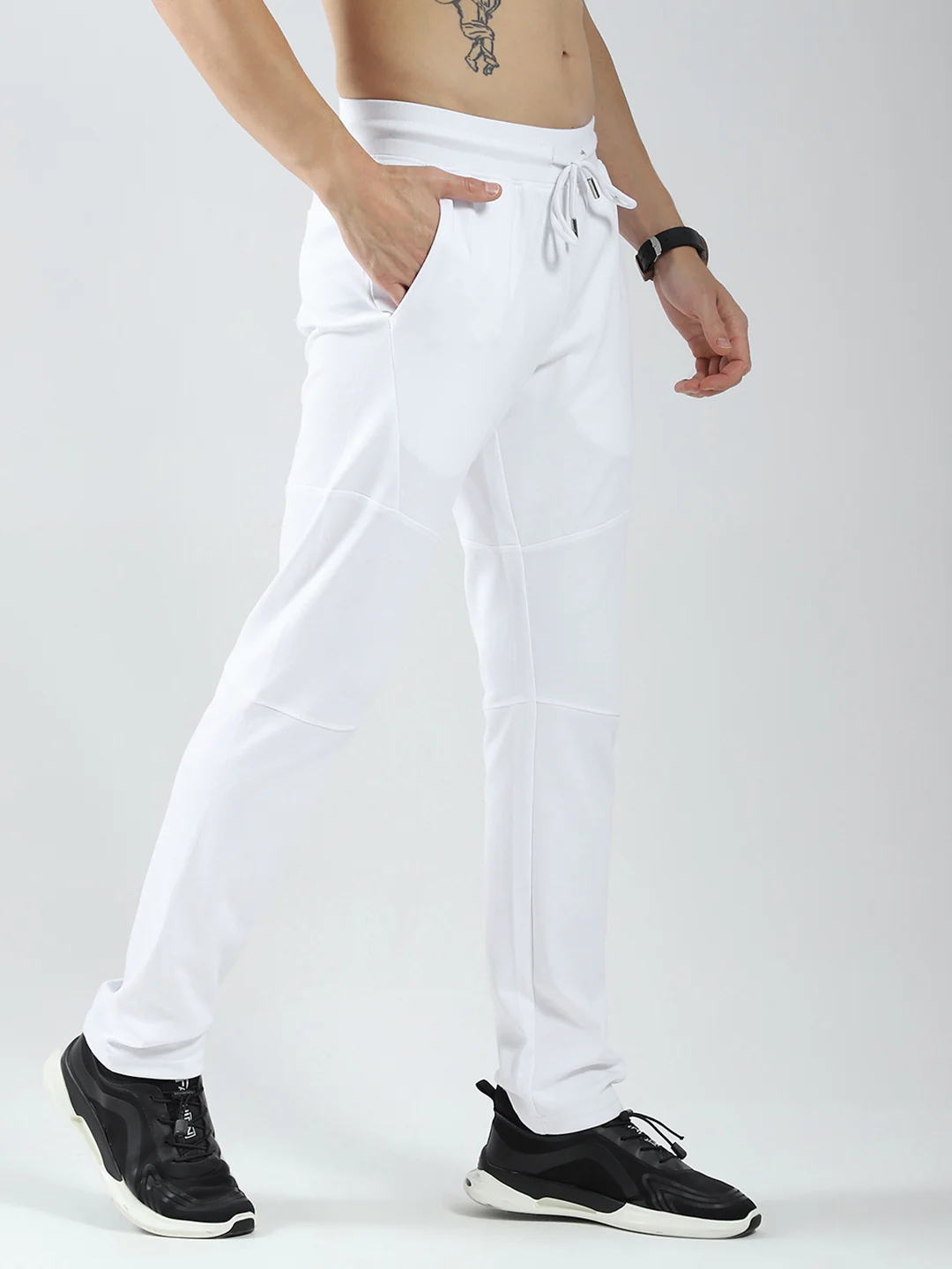 Rock.it Men White Solid Regular Fit Lower - Image 4