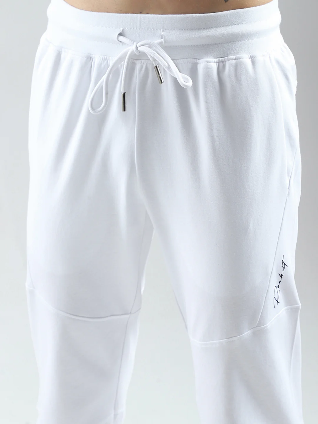 Rock.it Men White Solid Regular Fit Lower - Image 6