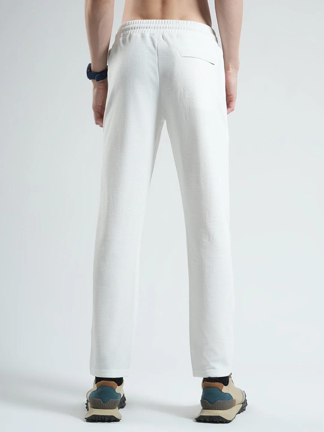 Men White Solid Regular Fit Lower - Image 6