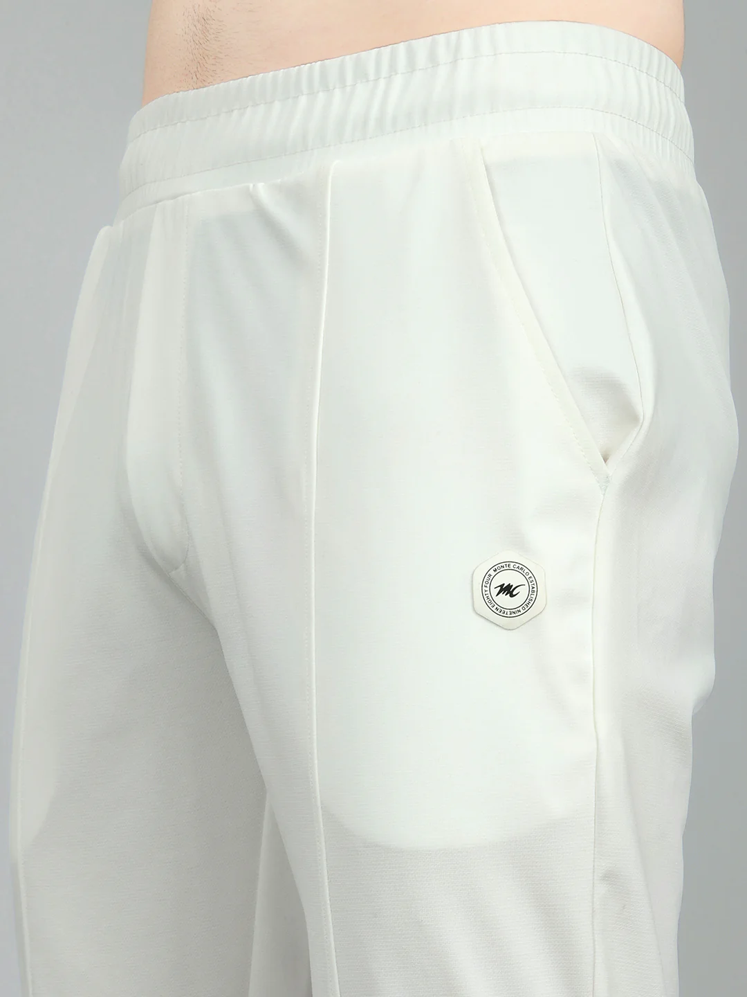 Men White Solid Regular Fit Lower - Image 4